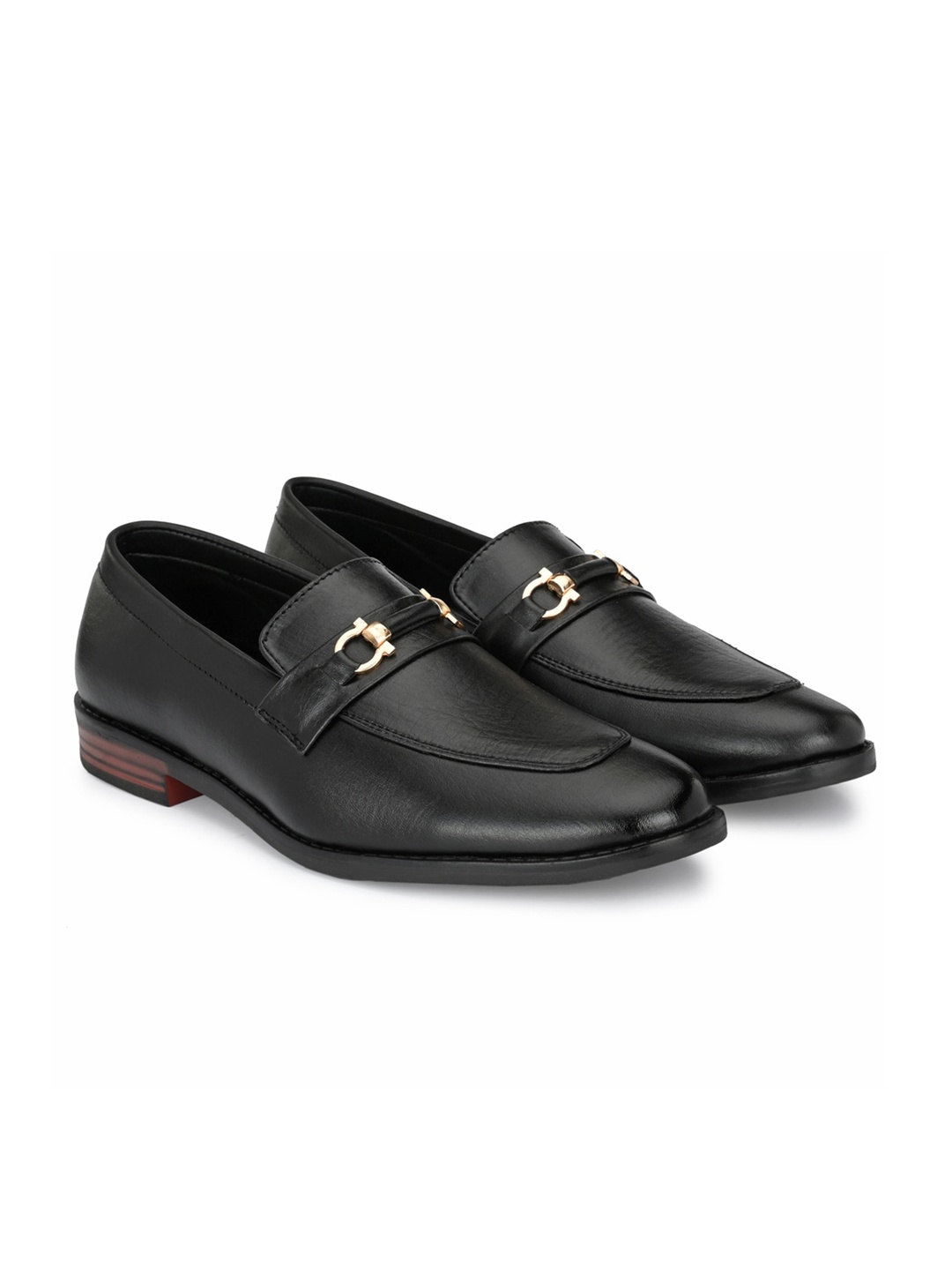 

ATTITUDIST Men Buckled Formal Loafers, Black