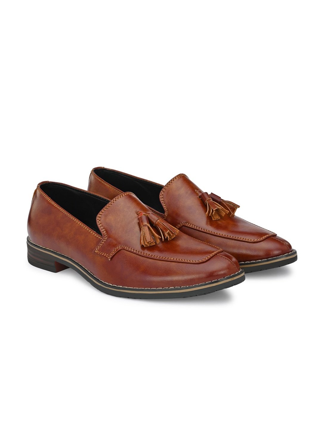 

ATTITUDIST Men Tasselled Formal Loafers, Tan