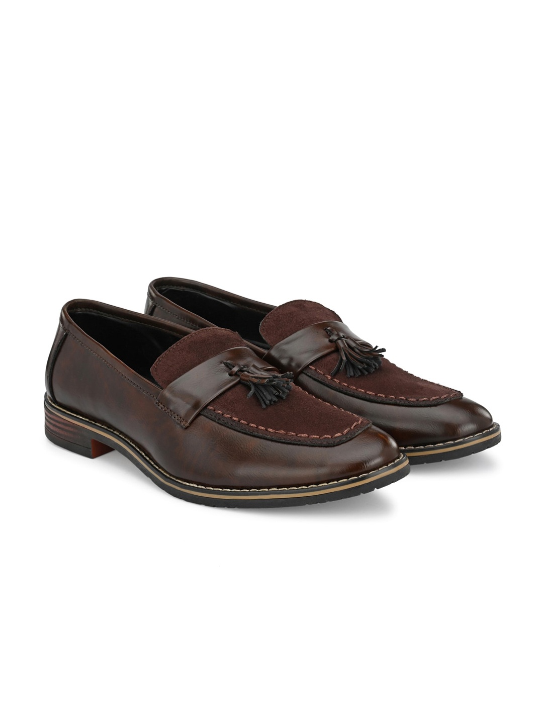 

ATTITUDIST Men Tasselled Formal Loafers, Brown
