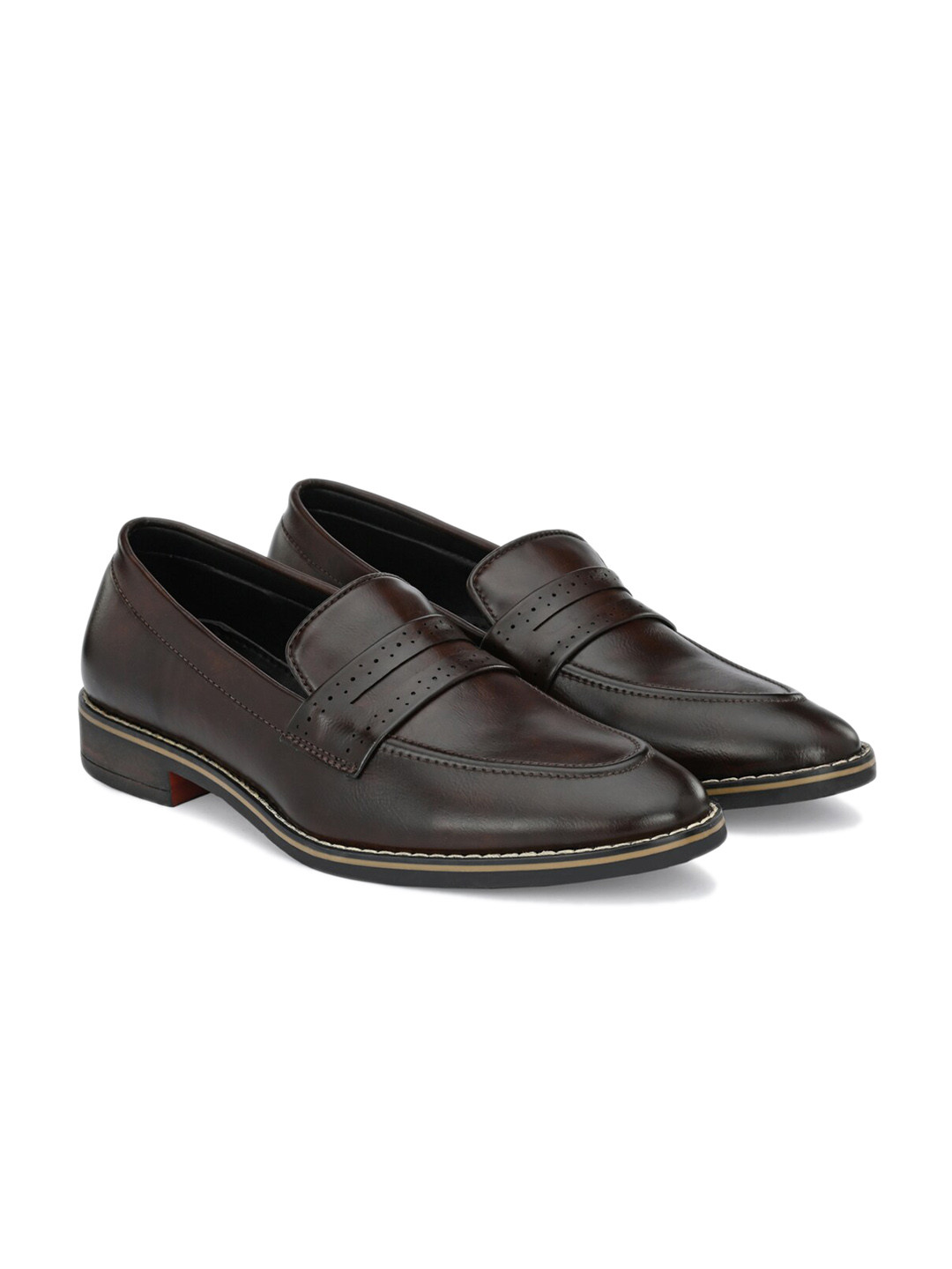 

ATTITUDIST Men Slip-On Formal Loafers, Brown