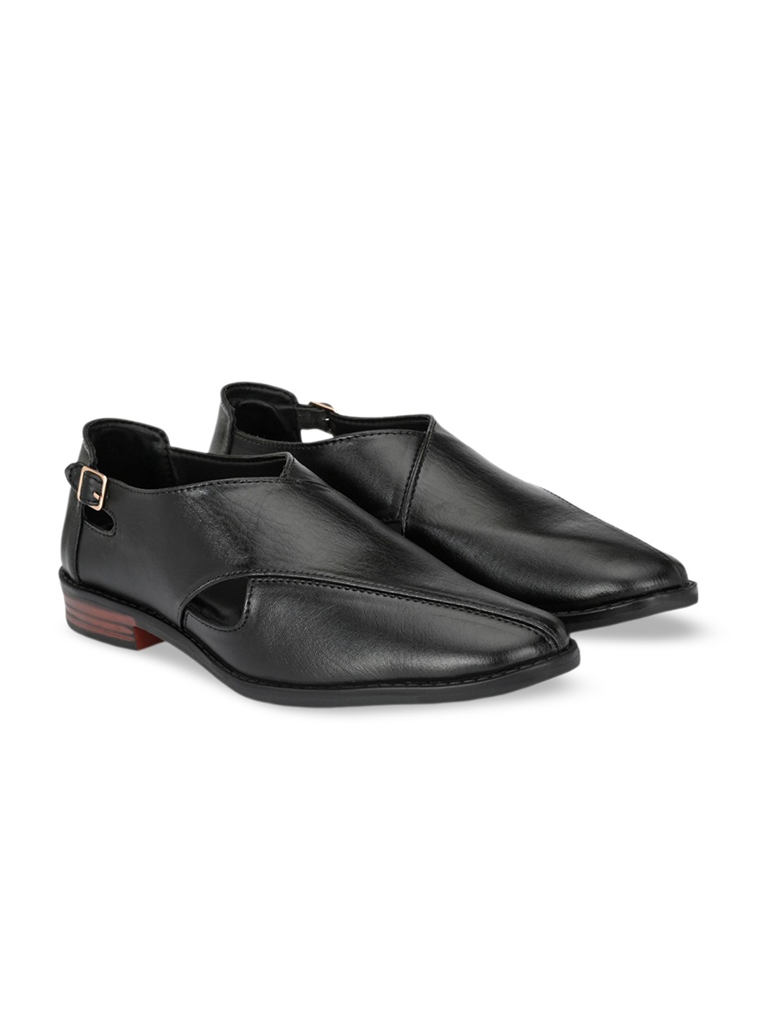 

ATTITUDIST Men Buckled Shoe-Style Sandals, Black