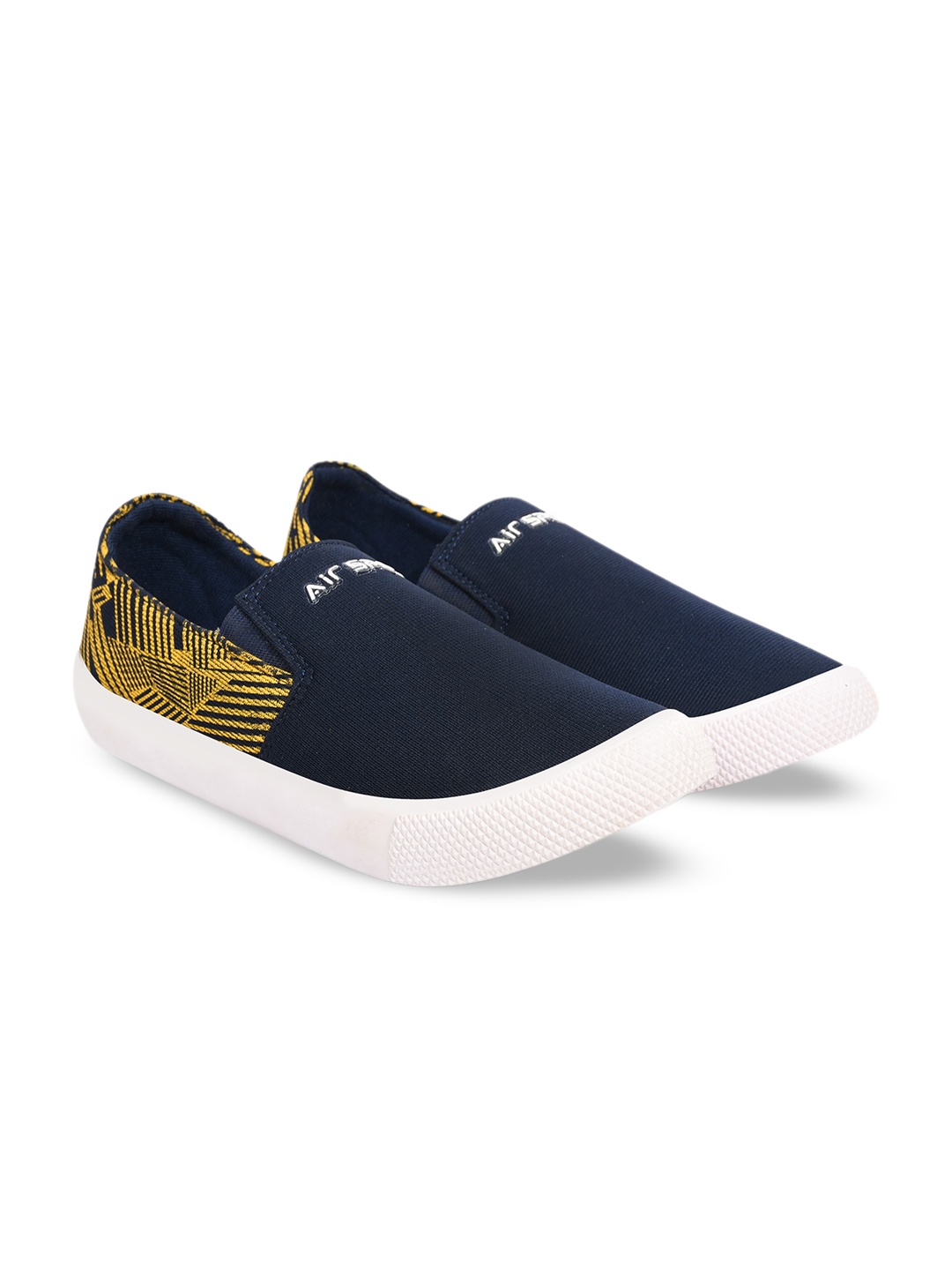 

Airspot Men Striped Lightweight Canvas Slip-On Sneakers, Navy blue