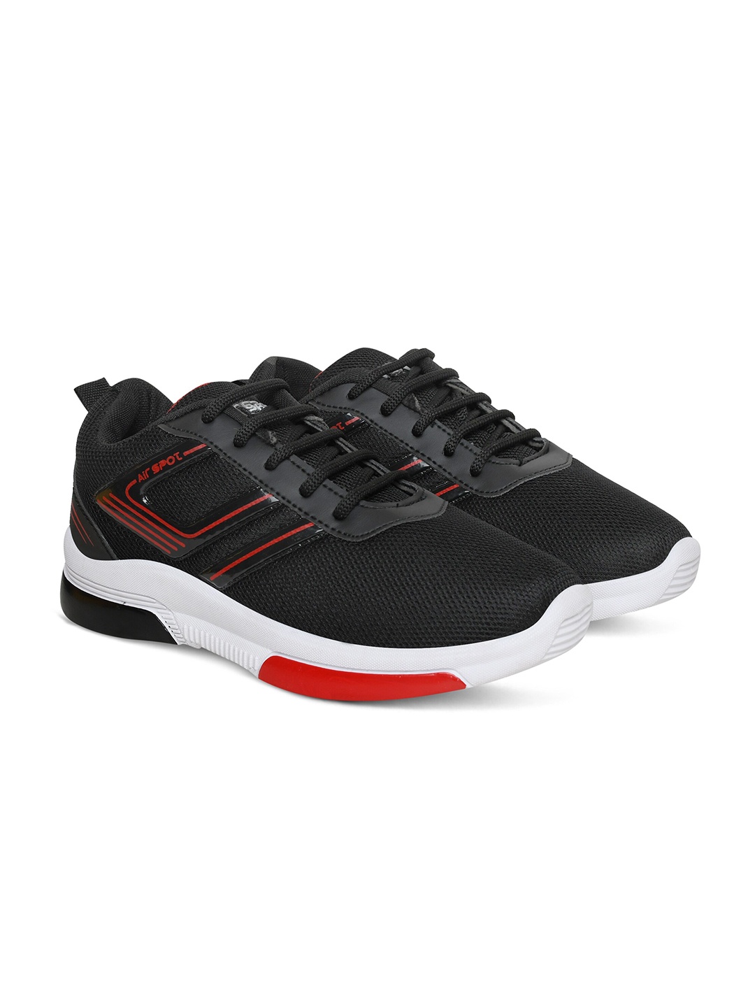 

Airspot Men Textured Lace-Up Sneakers, Black