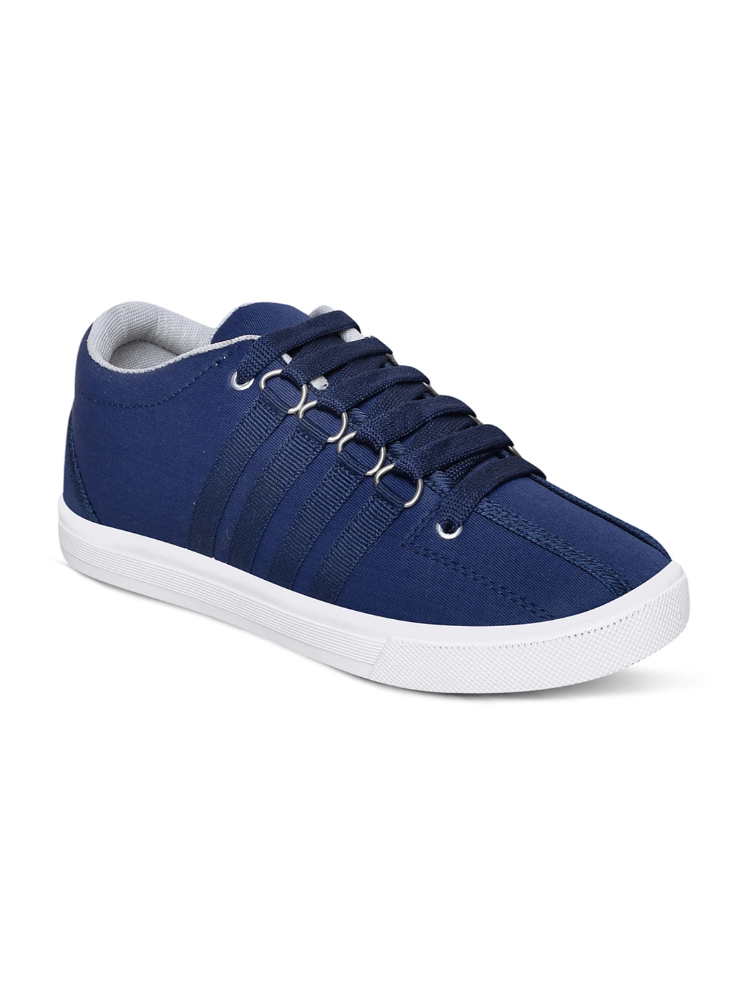 

Airspot Men Contrast Sole Lightweight Canvas Sneakers, Navy blue