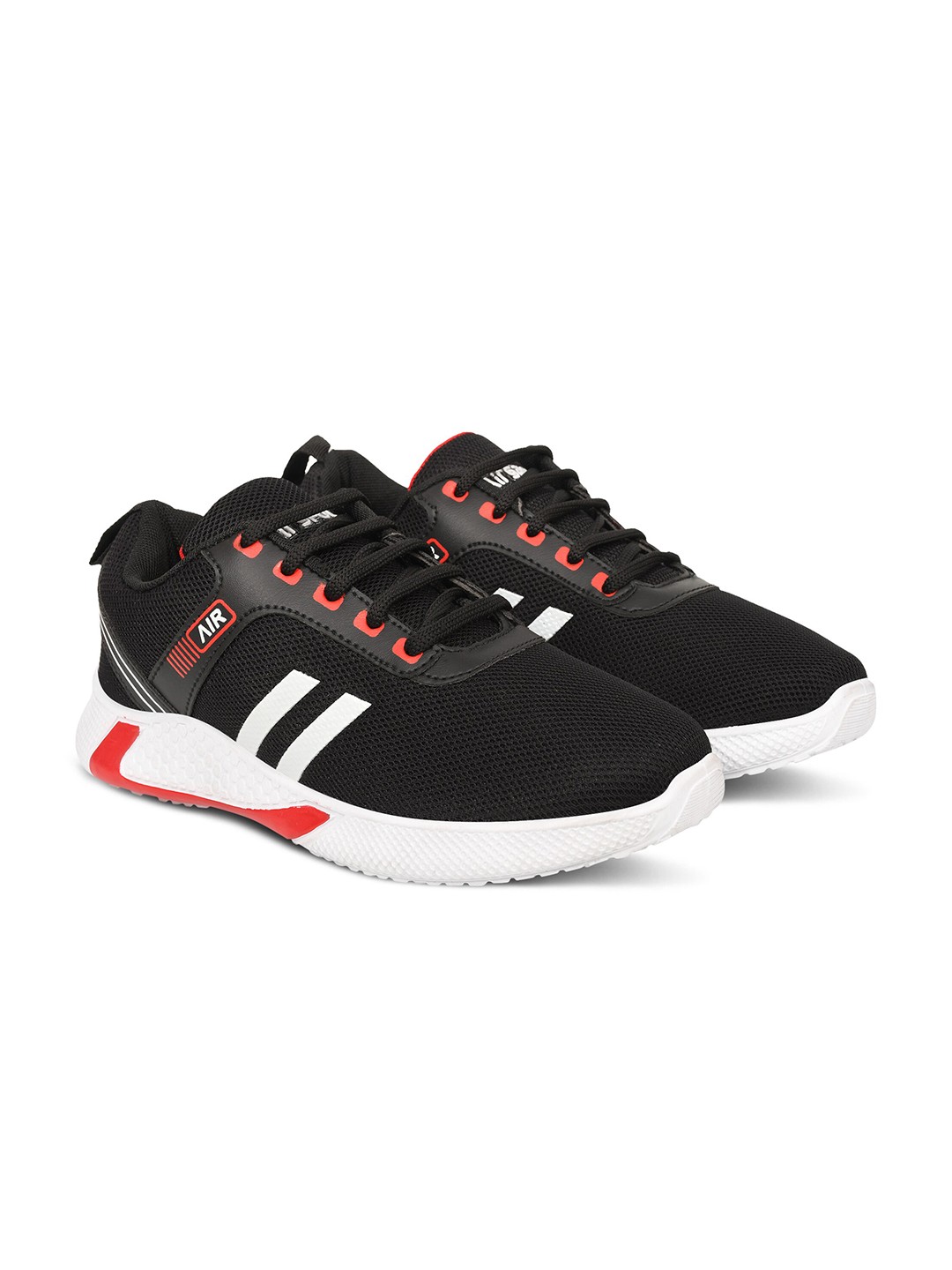 

Airspot Men Textured Lace-Up Sneakers, Black
