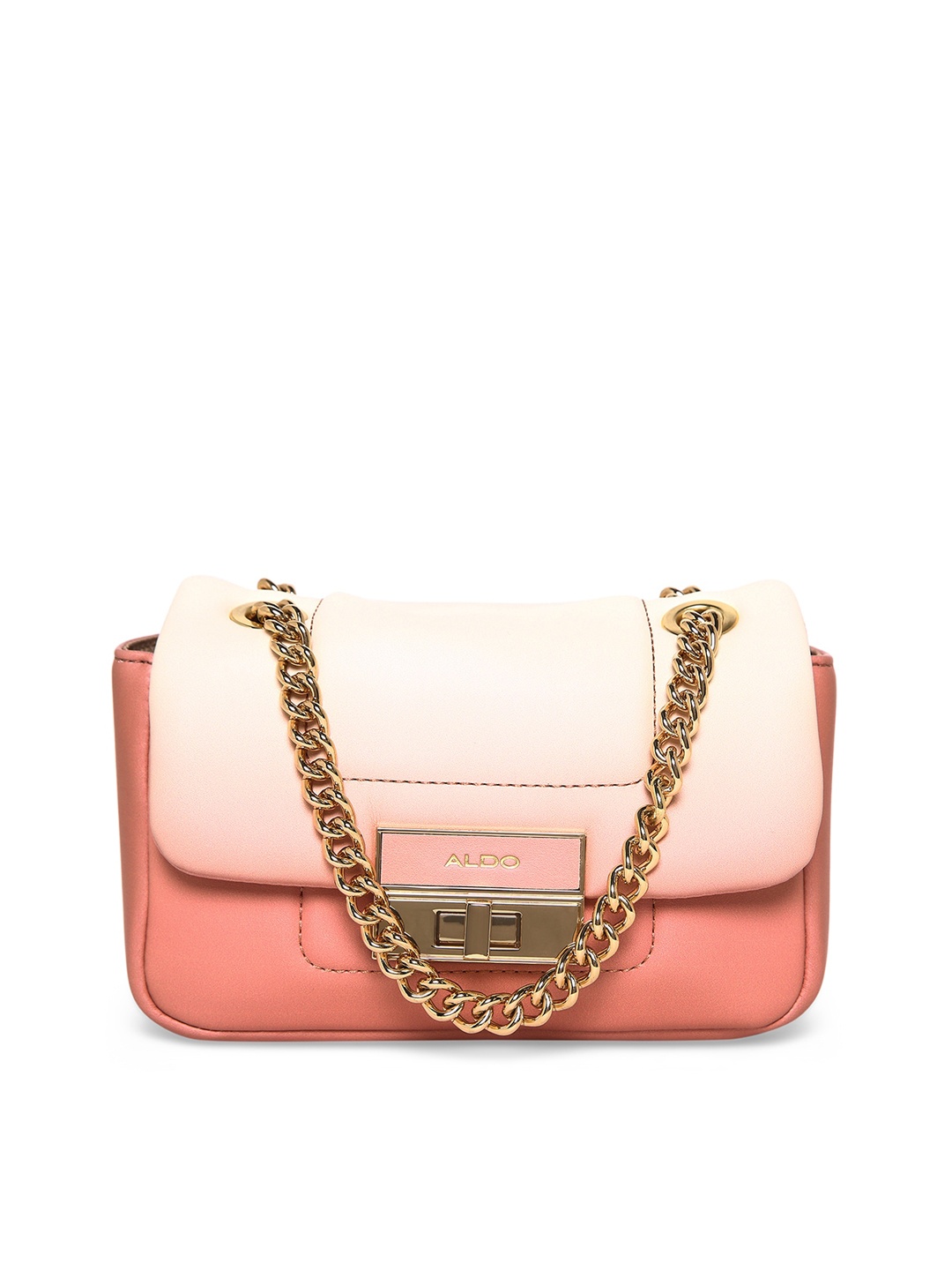 

ALDO Colourblocked Structured Sling Bag, Beige