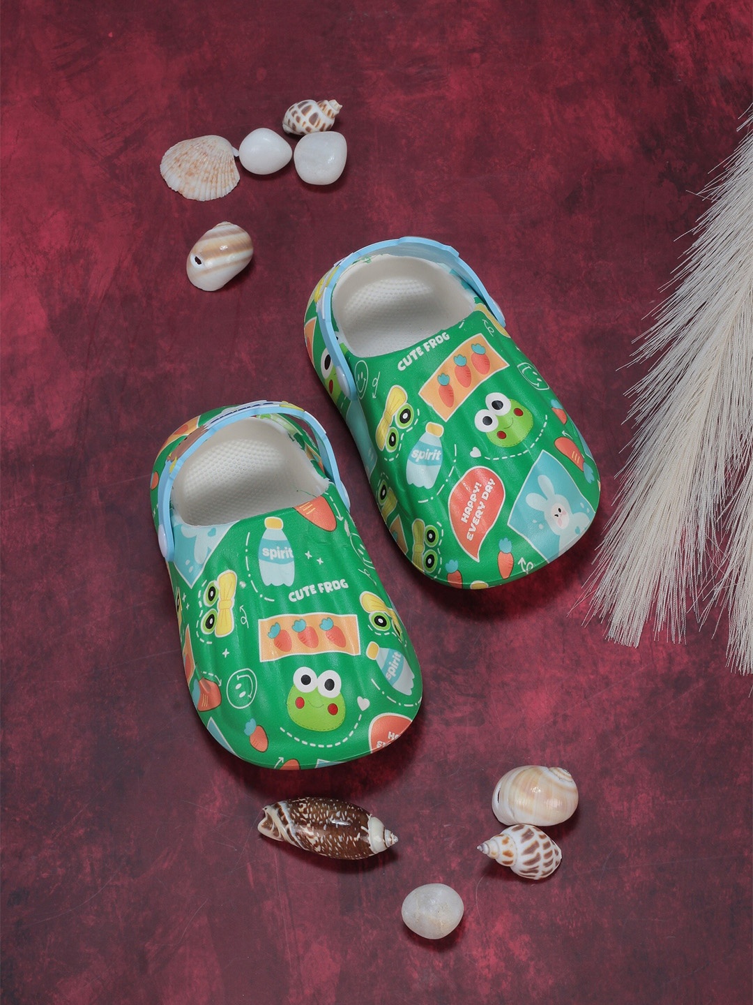 

Lil Lollipop Kids Animal Printed Anti-Slip Clogs, Green