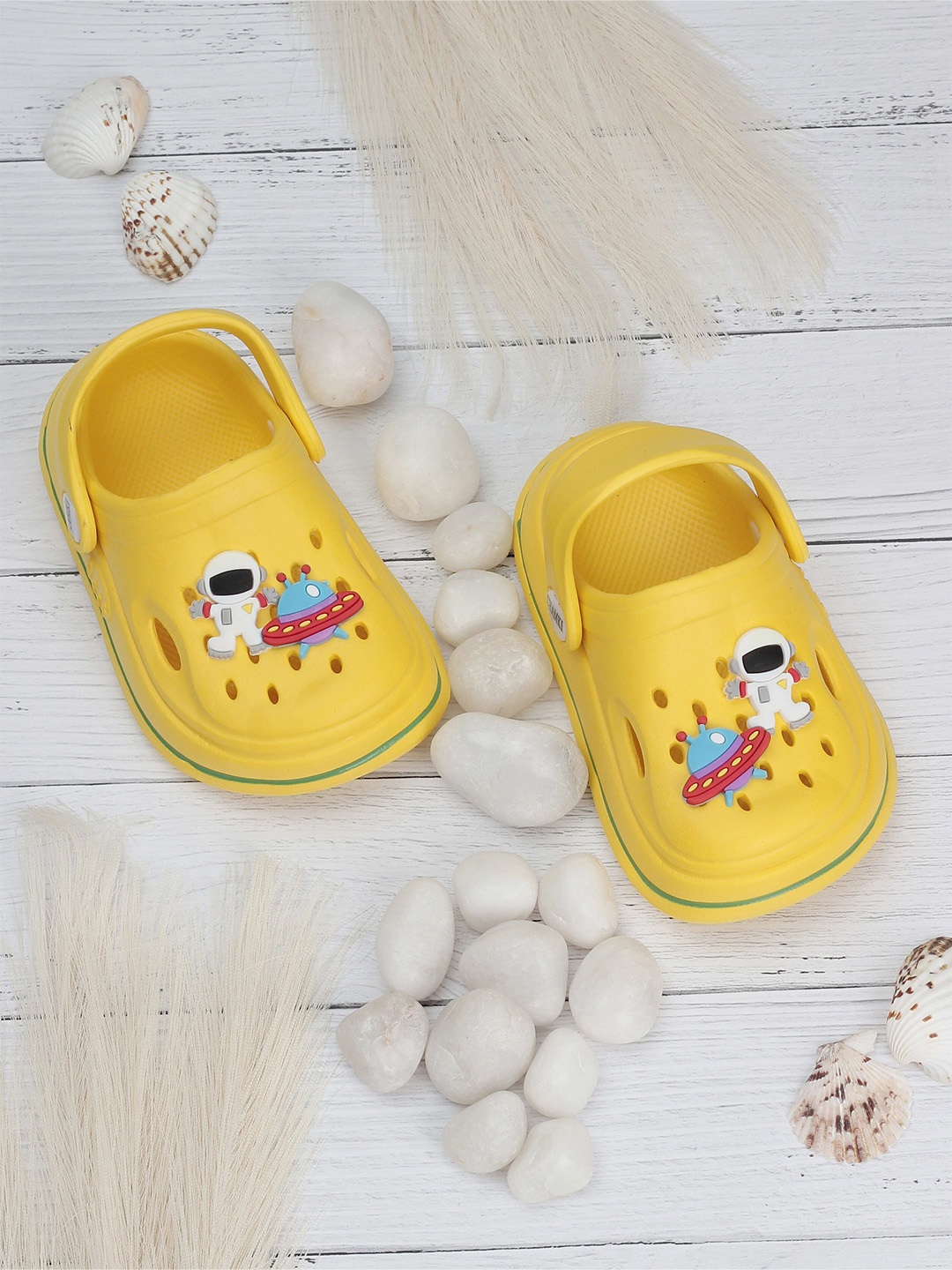 

Lil Lollipop Kids Baby Space Applique Anti-Slip Rubber Clogs, Yellow