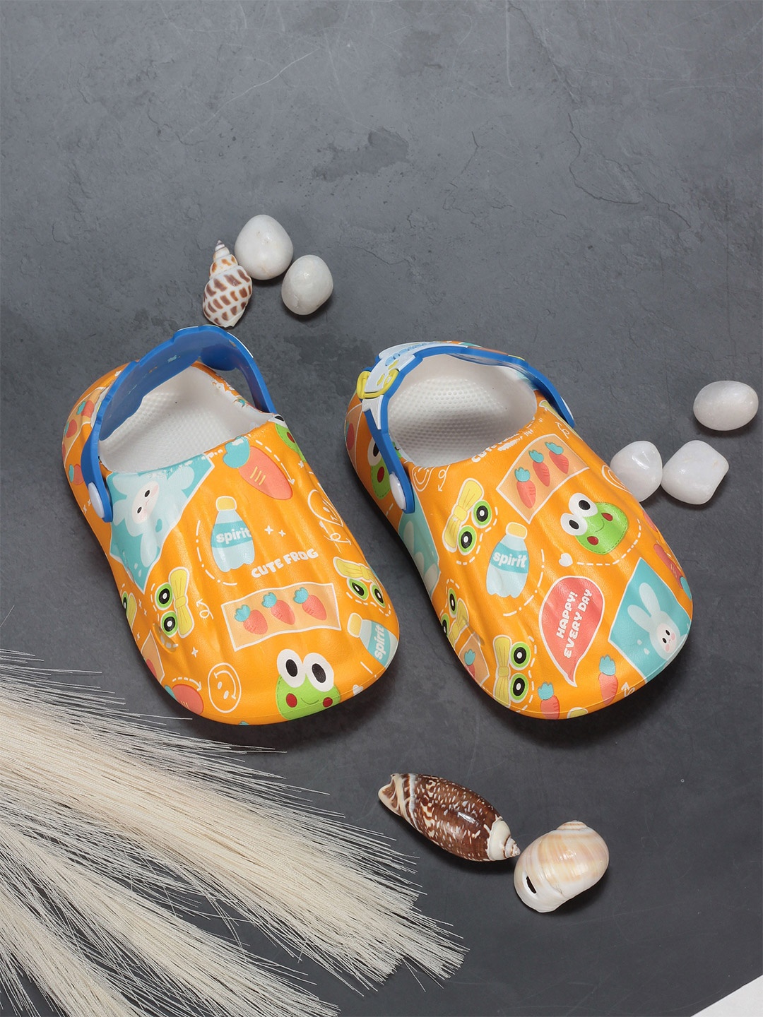 

Lil Lollipop Kids Animal Printed Anti-Slip Rubber Clogs, Orange