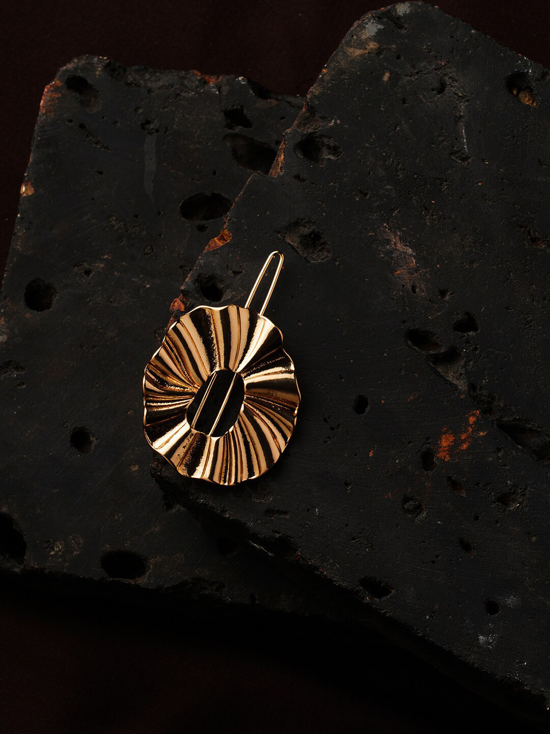 

Accessorize Pleated Metal Hair Clip, Gold