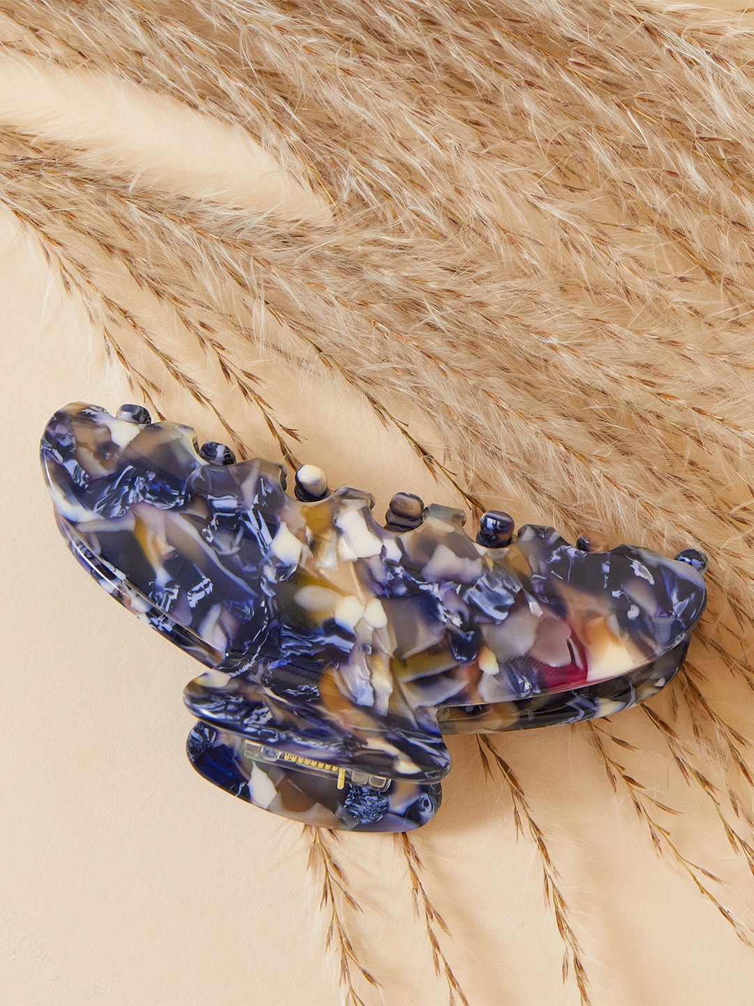 

Accessorize Women Abstract Printed Claw Clip, Blue