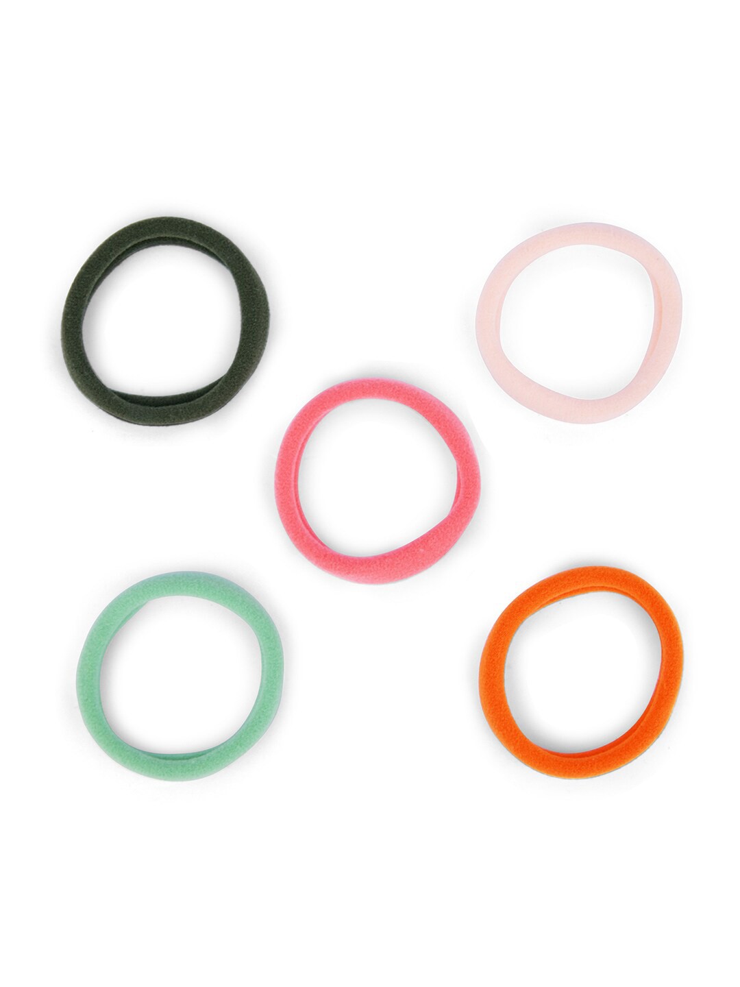 

Accessorize Set of 5 Ponytail Holders, Green