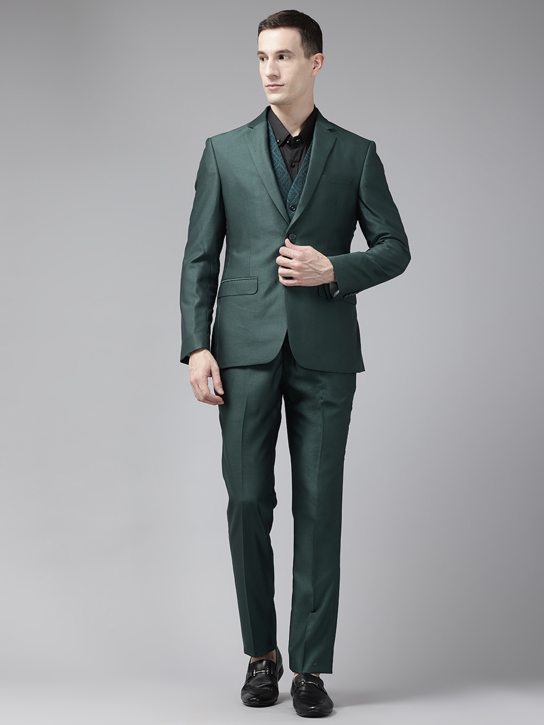 

Park Avenue Slim Fit 3 Piece Formal Suit, Green