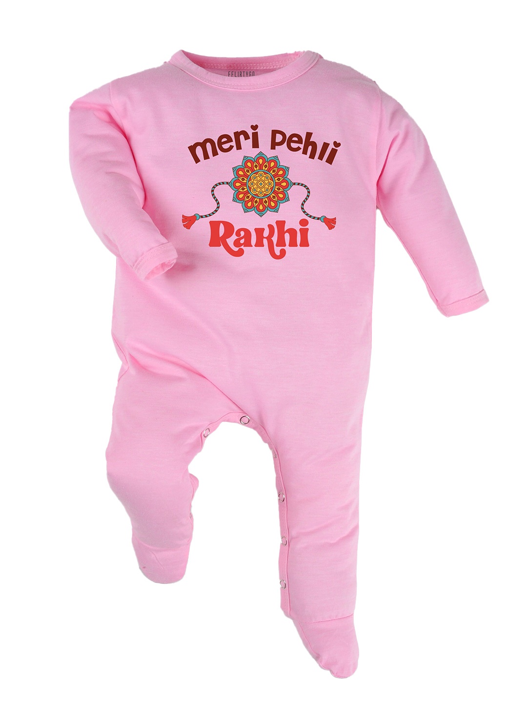 

FFLIRTYGO Infant Unisex Typography Printed Pure Cotton Sleepsuit, Pink
