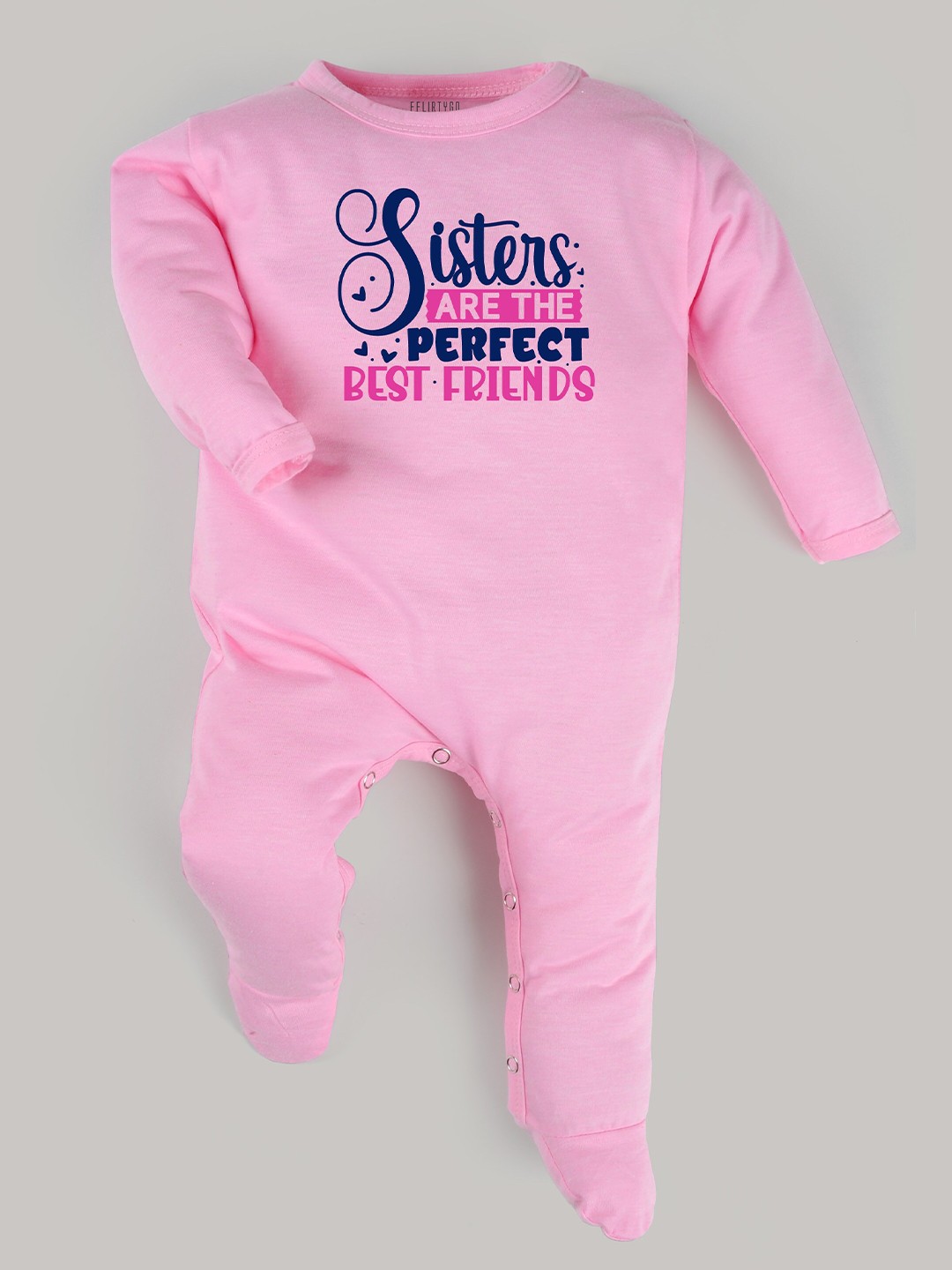 

FFLIRTYGO Infants Typography Printed Cotton Sleepsuit, Pink