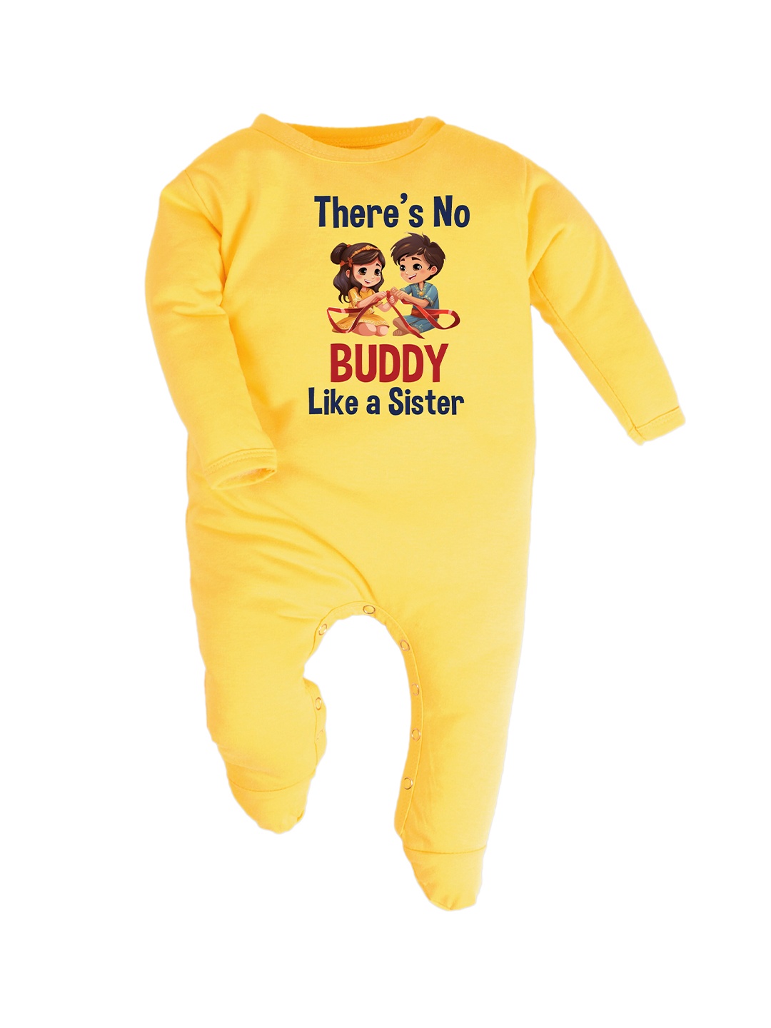 

FFLIRTYGO Infant Kids Typography Printed Cotton Rompers, Yellow