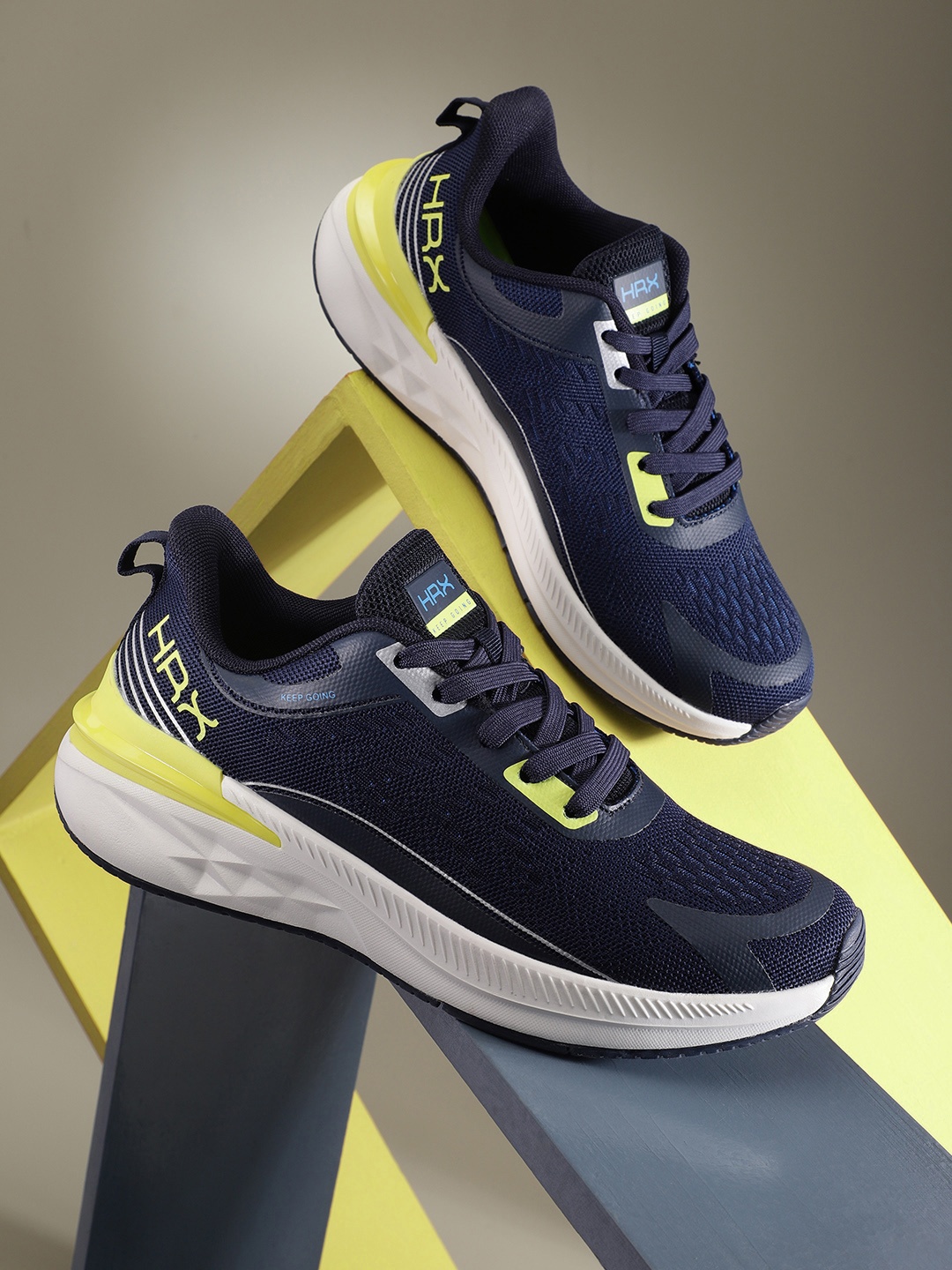 

HRX by Hrithik Roshan Men Woven Design Running Shoes, Navy blue