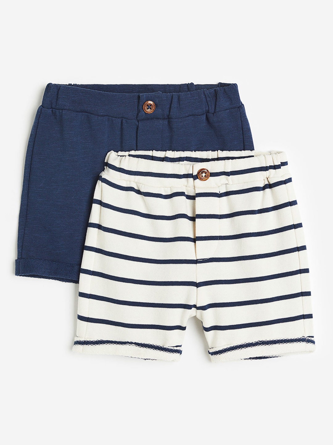 

H&M Boys Pure Cotton 2-Pack Sweatshirt Shorts, Blue