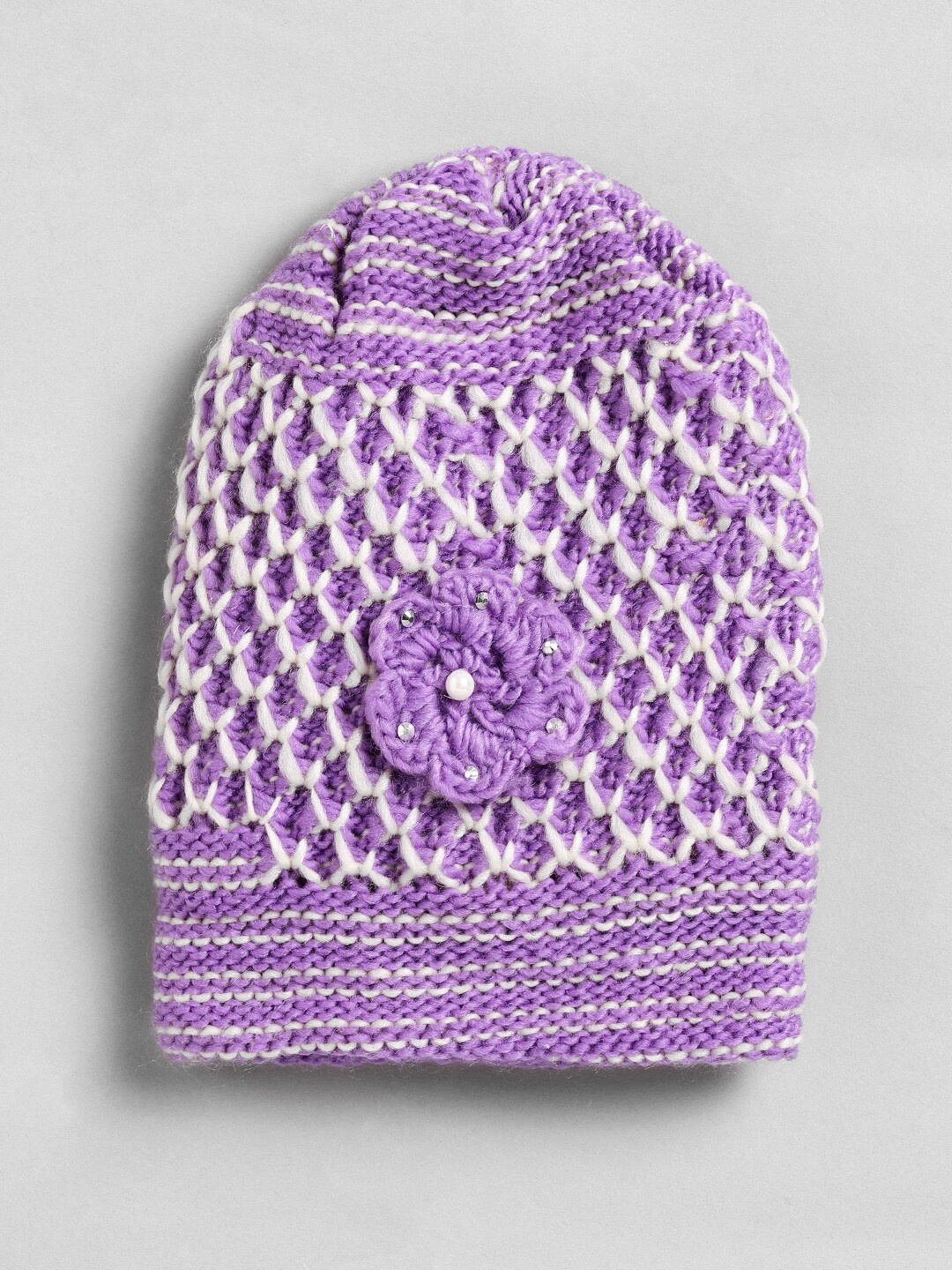 

EL REGALO Women Self Design Woollen Beanie, Purple
