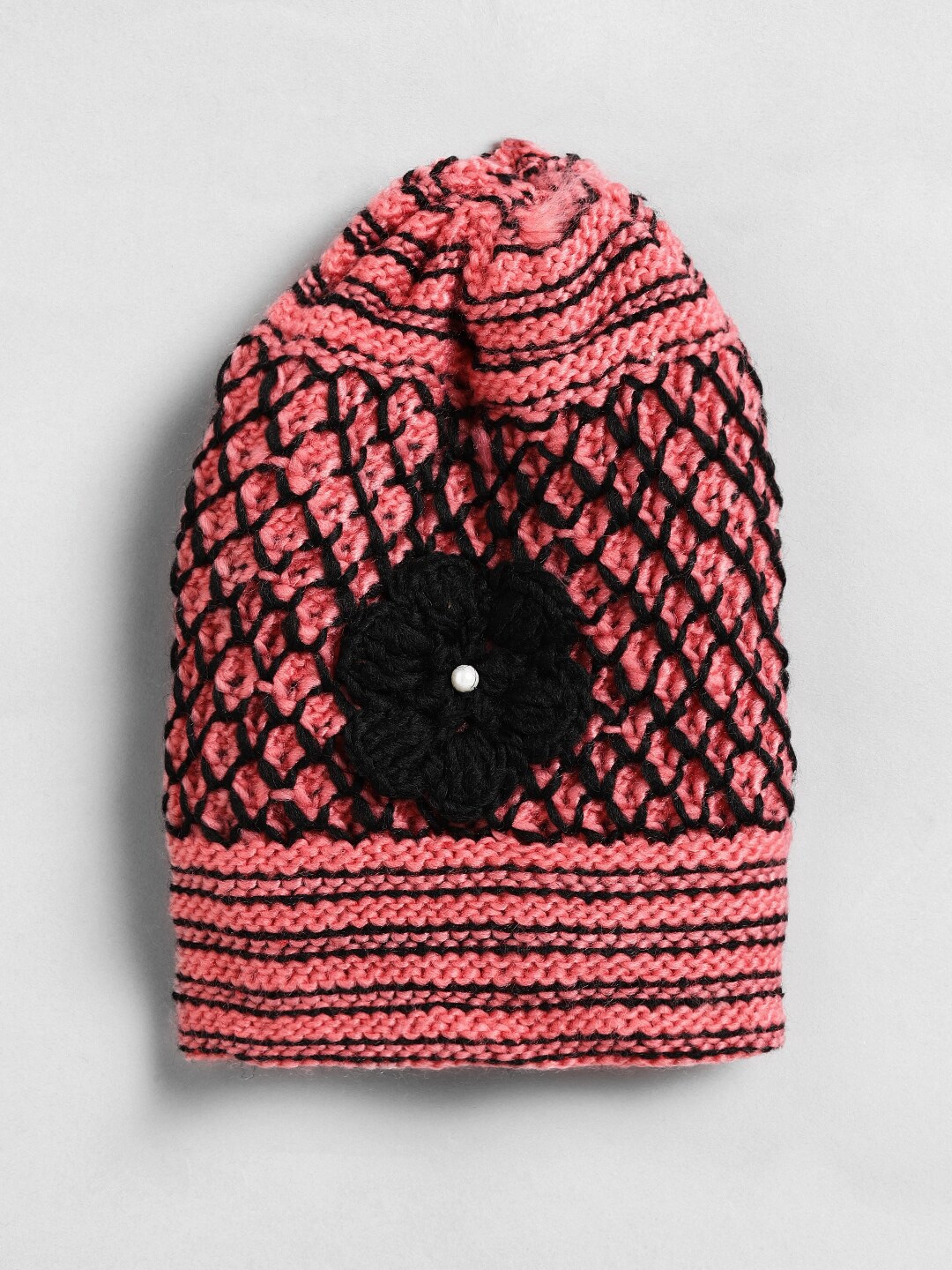 

EL REGALO Women Self Design Woollen Beanie, Red