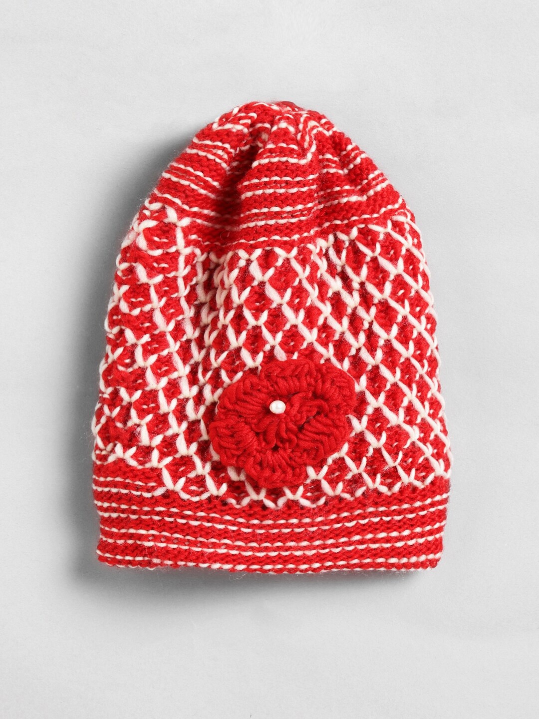 

EL REGALO Women Self Design Woollen Beanie, Red
