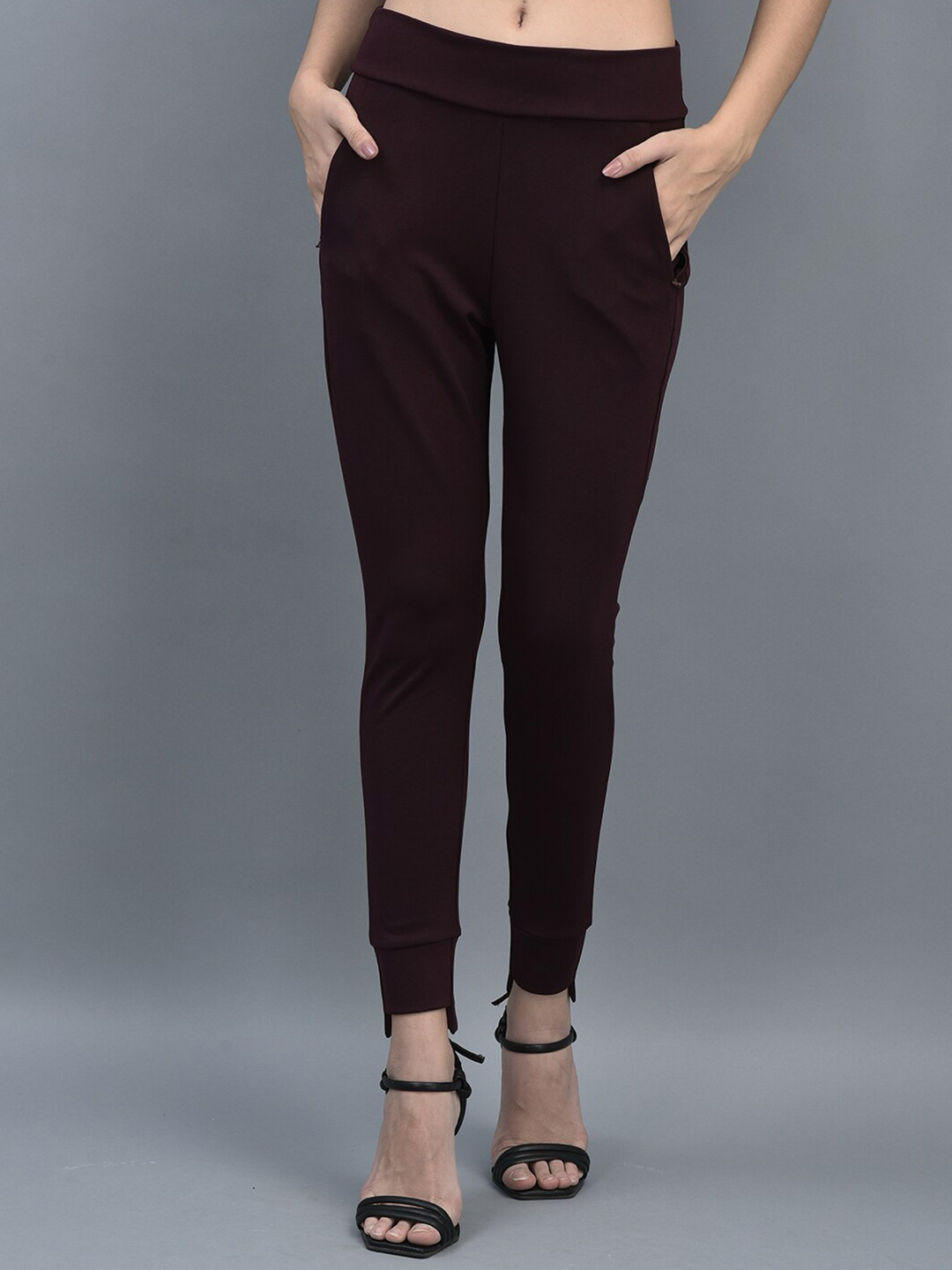 

CANOE Women Mid-Rise Jeggings, Maroon