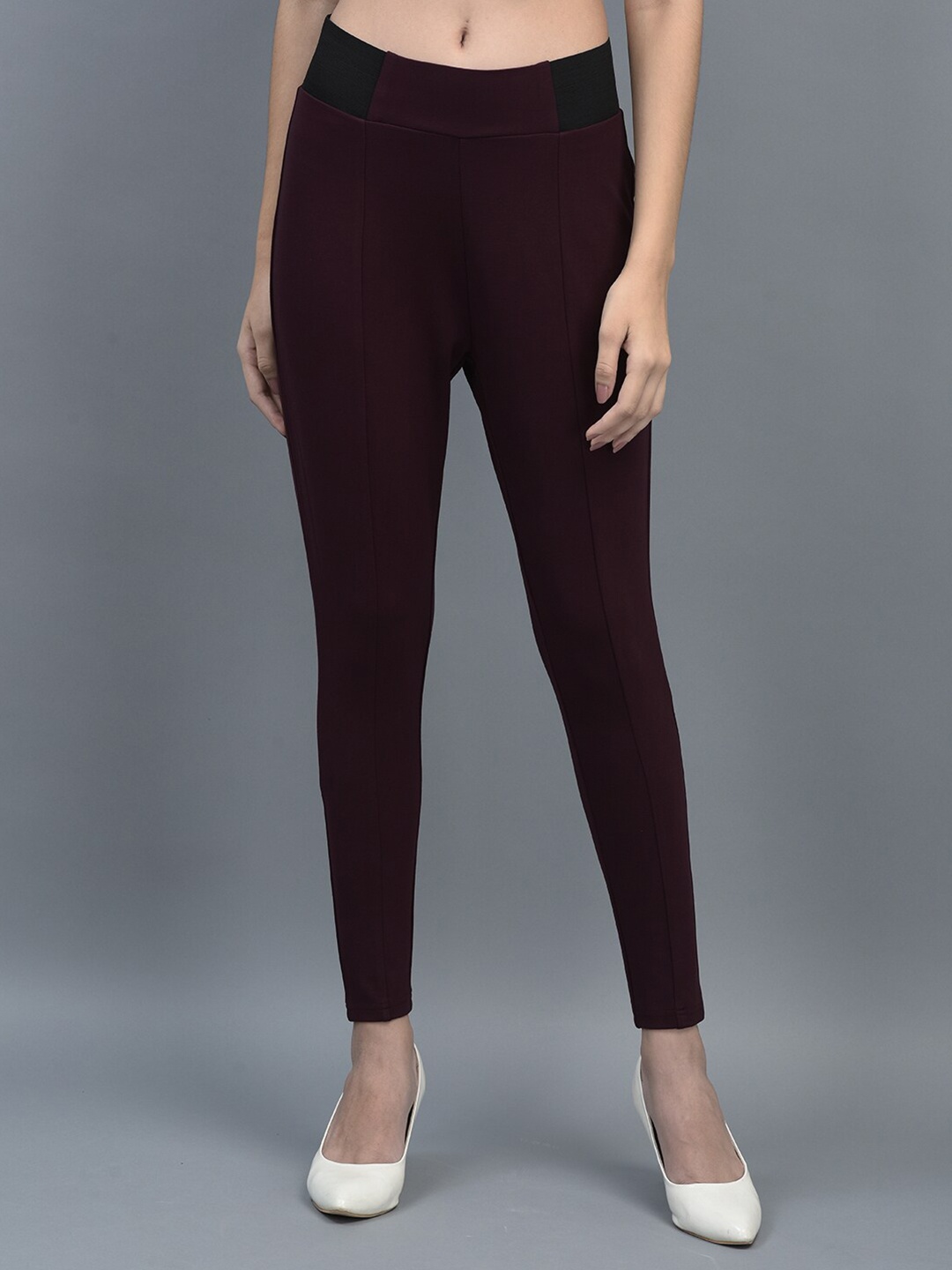 

CANOE Women Mid-Rise Jeggings, Maroon