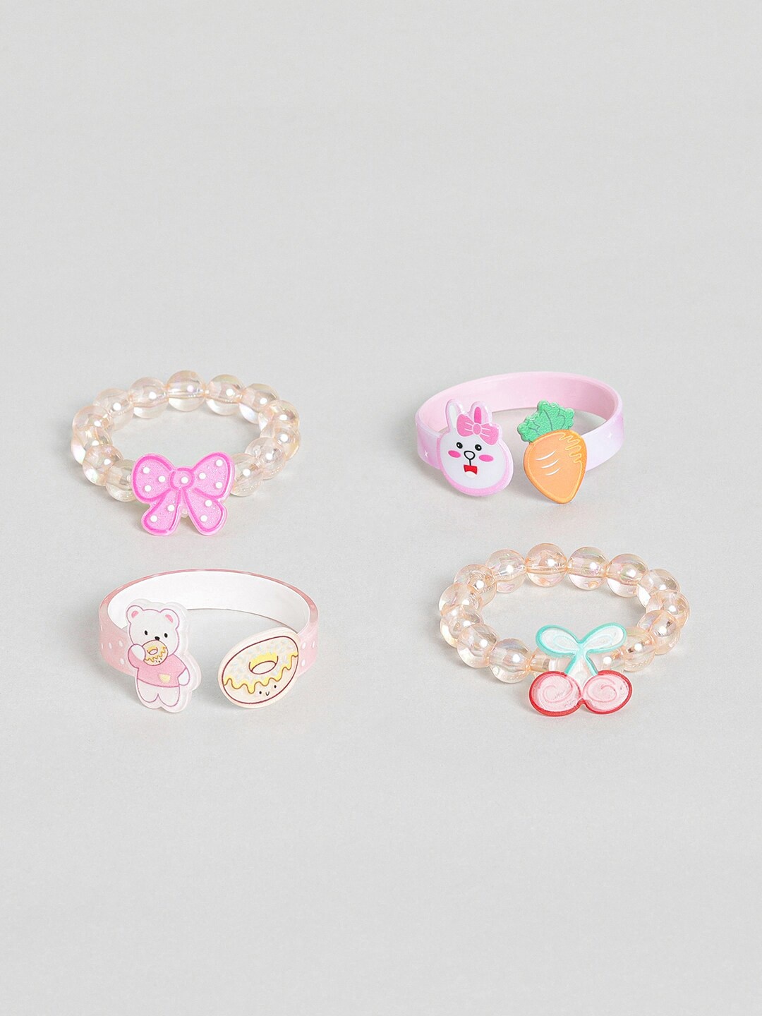 

EL REGALO Girls Set Of 4 Beaded Bracelet, Pink