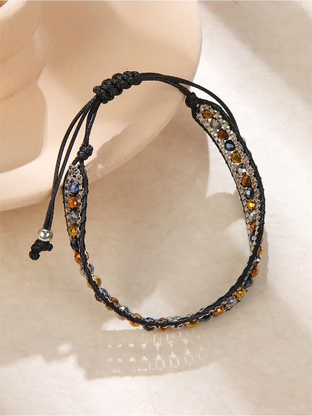 

EL REGALO Beaded Wraparound Bracelet, Black