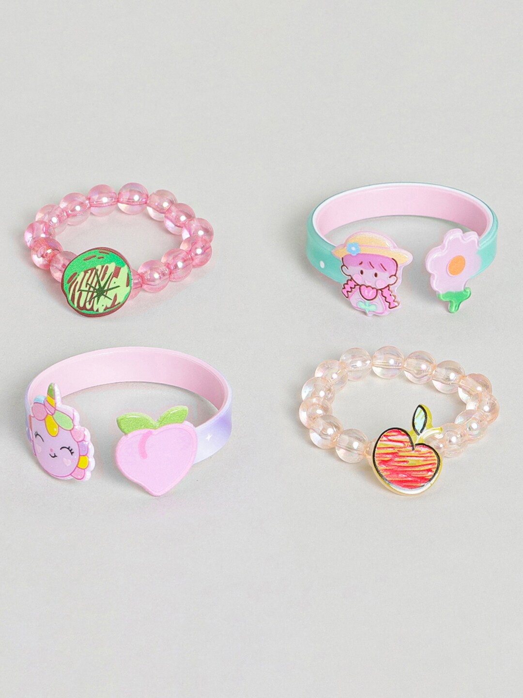 

EL REGALO Girls Set Of 4 Beaded Bracelets, Pink