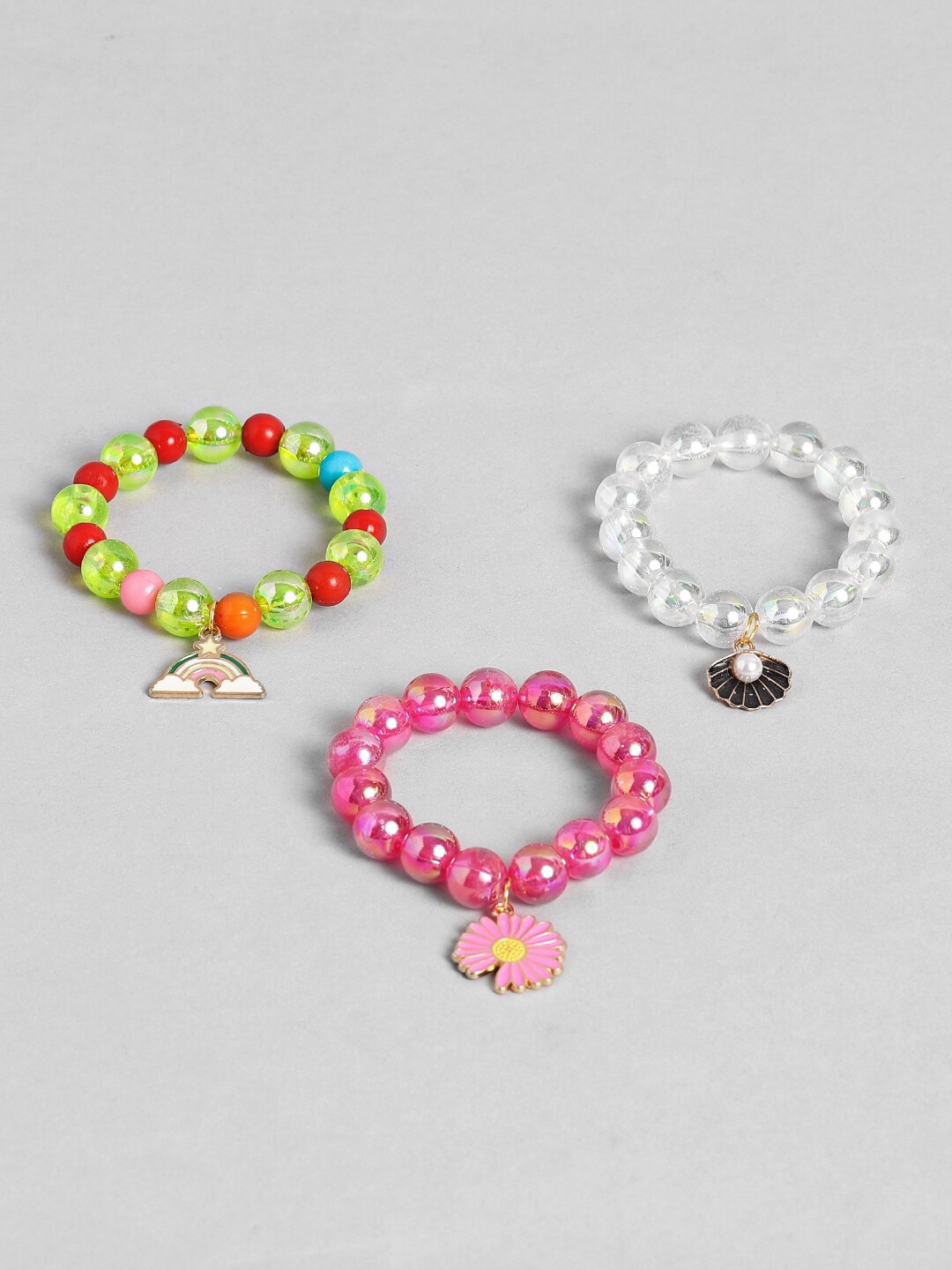 

EL REGALO Girls 3 Green & Transparent Bracelet