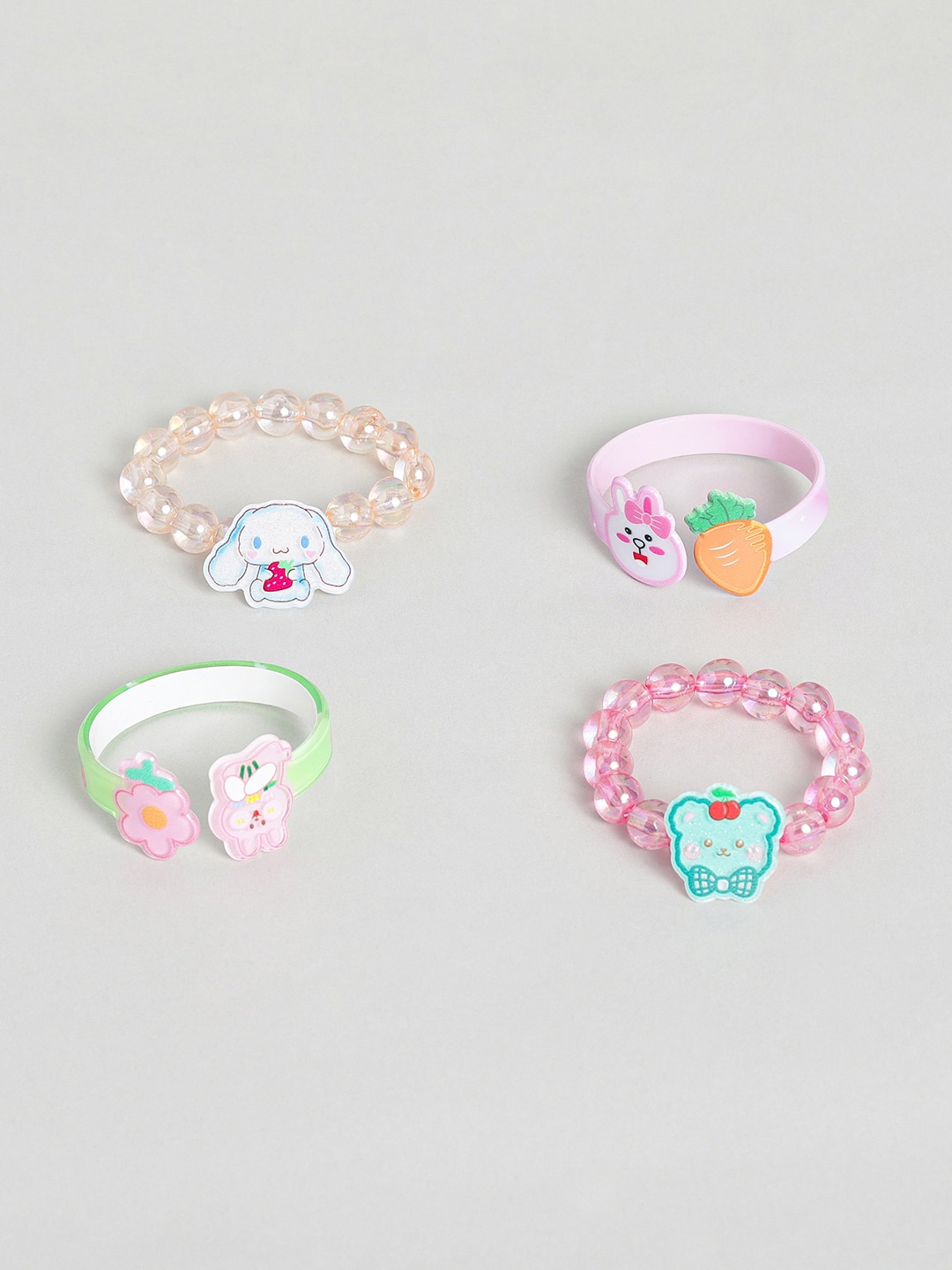 

EL REGALO Girls Set Of 4 Wraparound Bracelet, Green