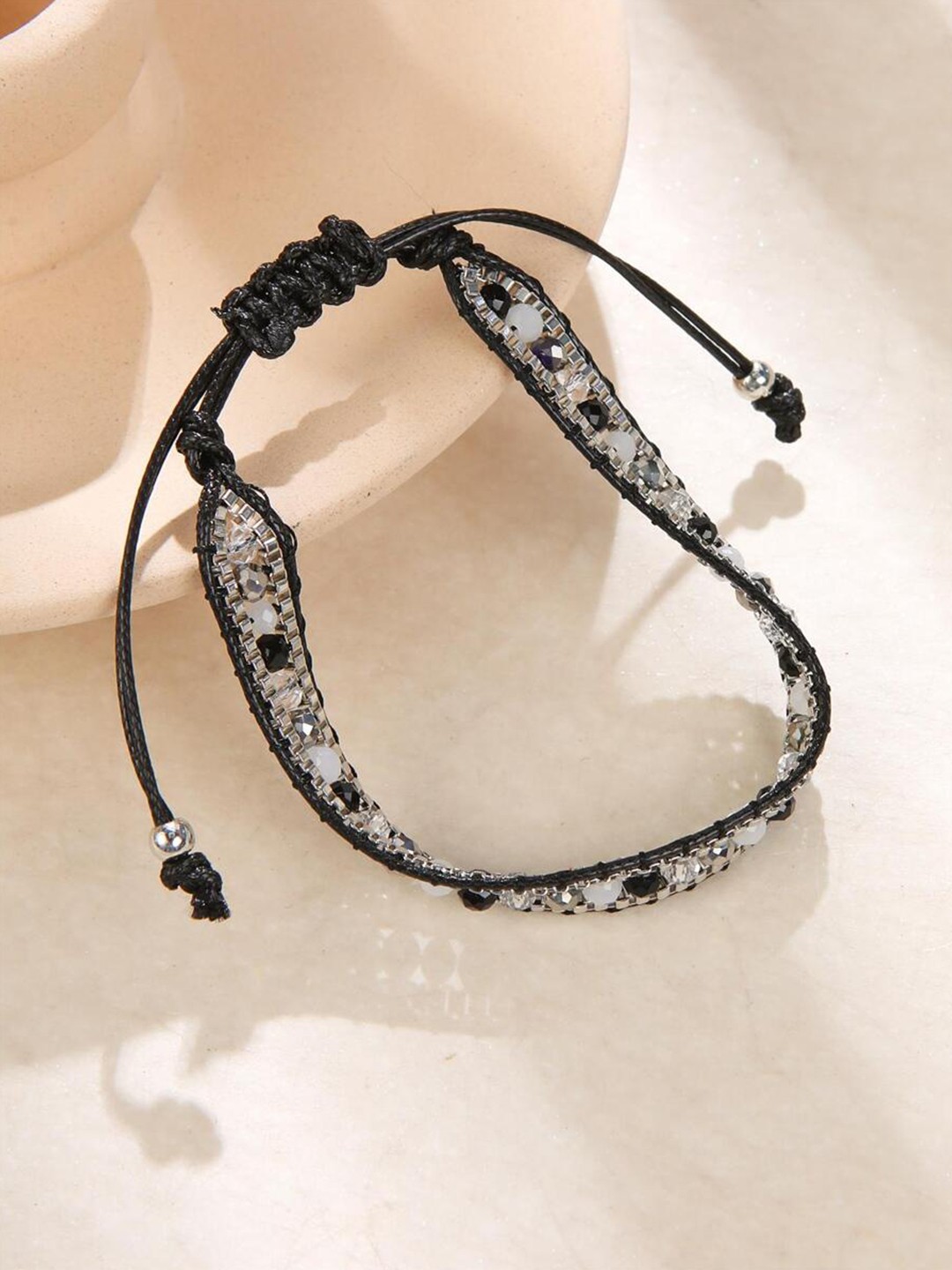 

EL REGALO Beaded Wraparound Bracelet, Black