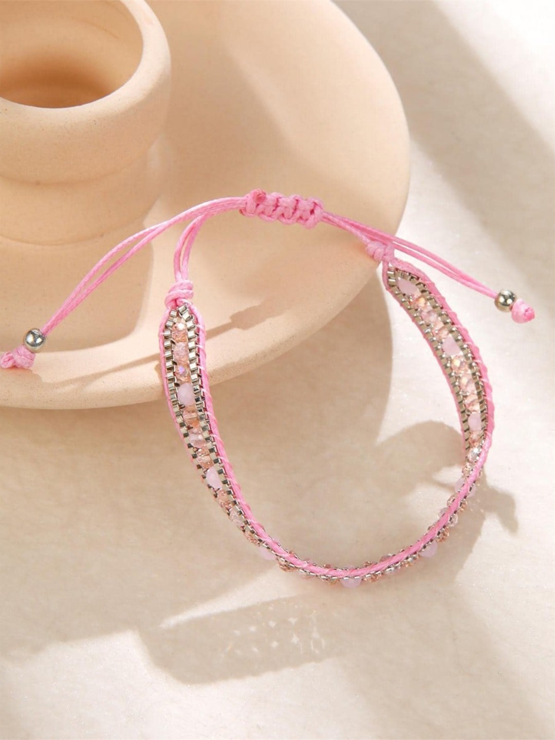 

EL REGALO Beaded Wraparound Bracelet, Pink
