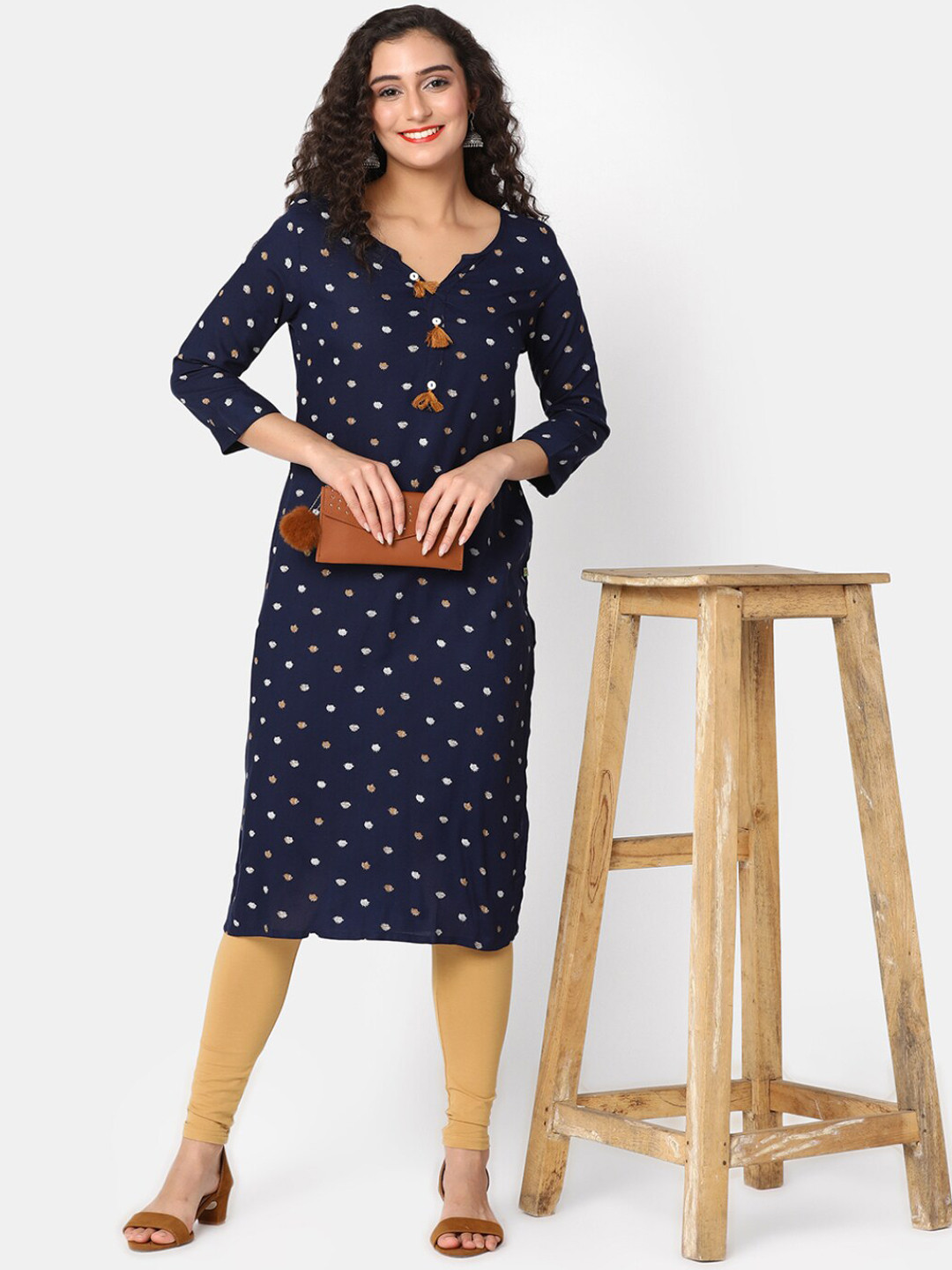 

V-Mart Abstract Printed Kurta, Blue