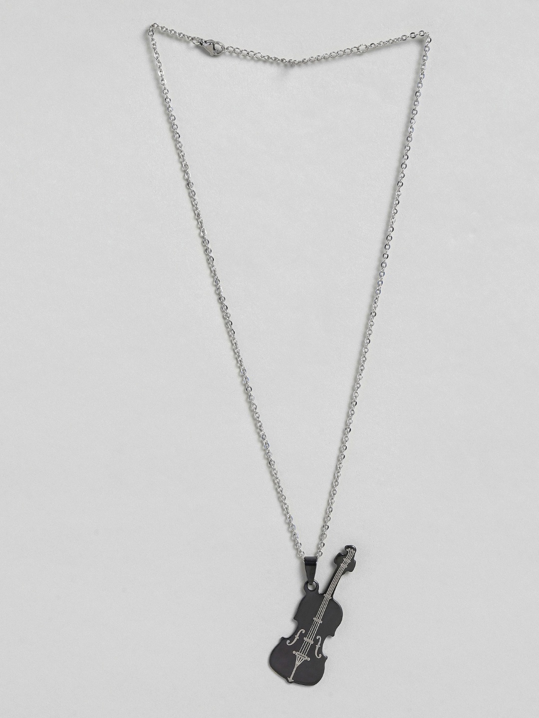 

EL REGALO Stainless Steel Guitar Pendant With Chain, Silver