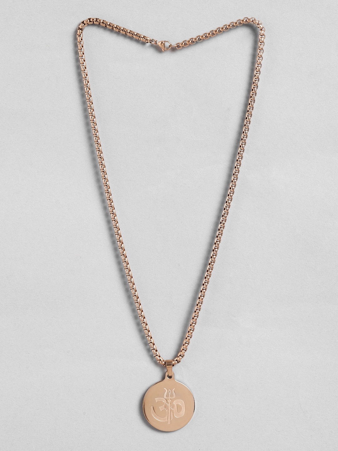 

EL REGALO Om Design Stainless Steel Necklace, Rose gold