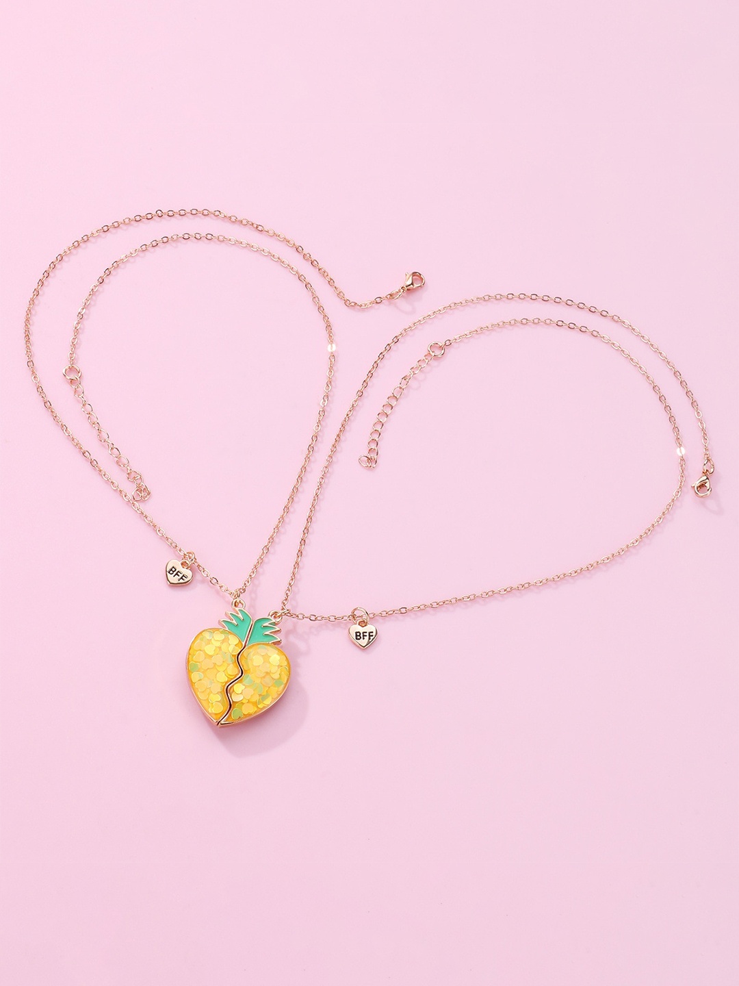 

EL REGALO Set Of 2 Pendant With Chain, Rose gold