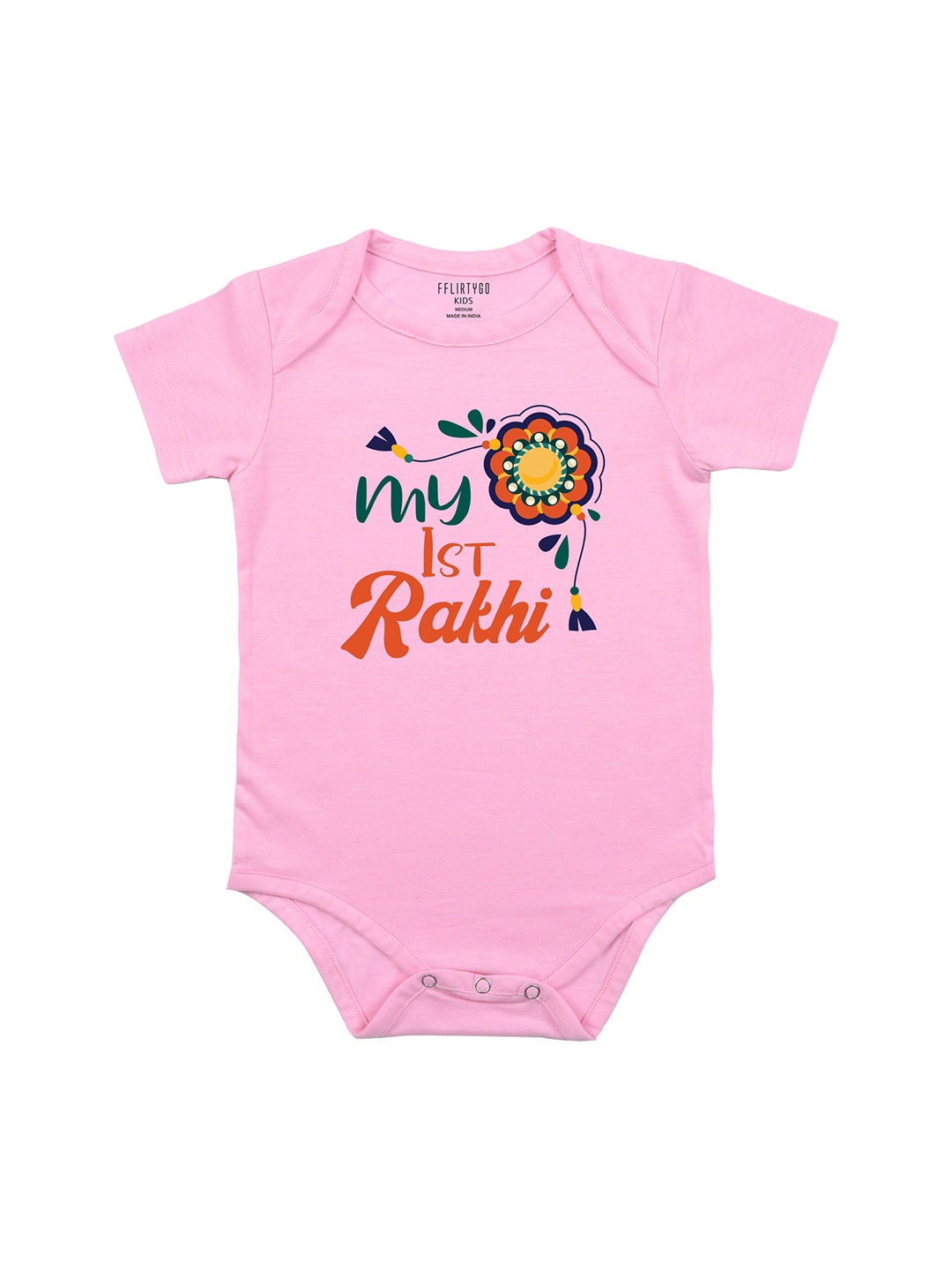 

FFLIRTYGO Infants Typography Printed Cotton Bodysuit, Pink