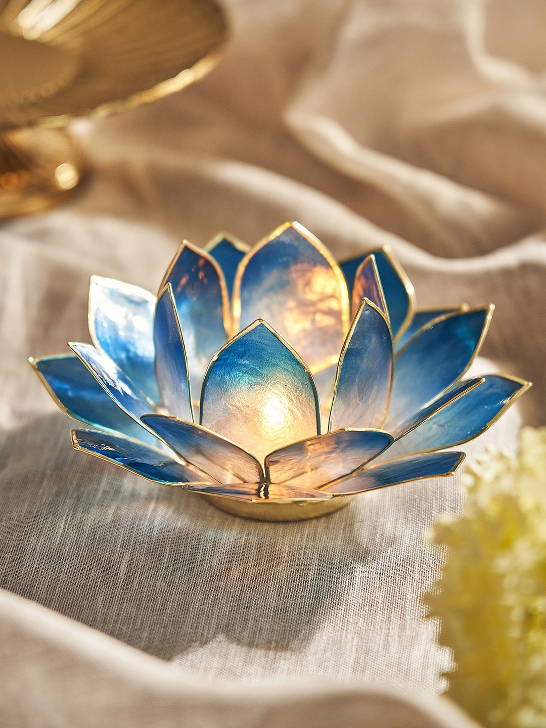 

Pure Home and Living Blue Textured T-Light Holder