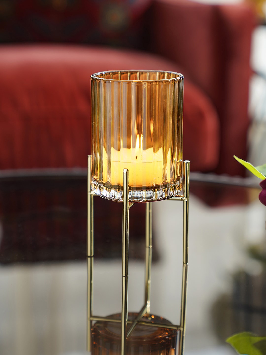 

Pure Home and Living Brown Textured Tea Light Holder