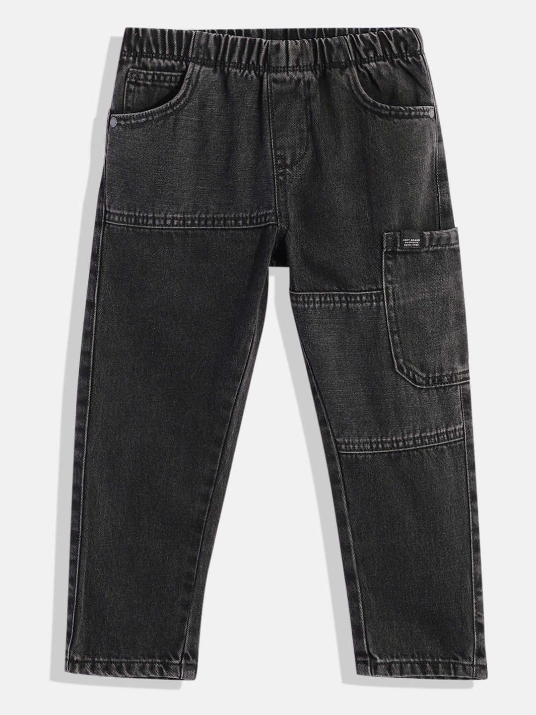 

NEXT Boys Regular Fit Clean Look Pure Cotton Stretchable Jeans, Black