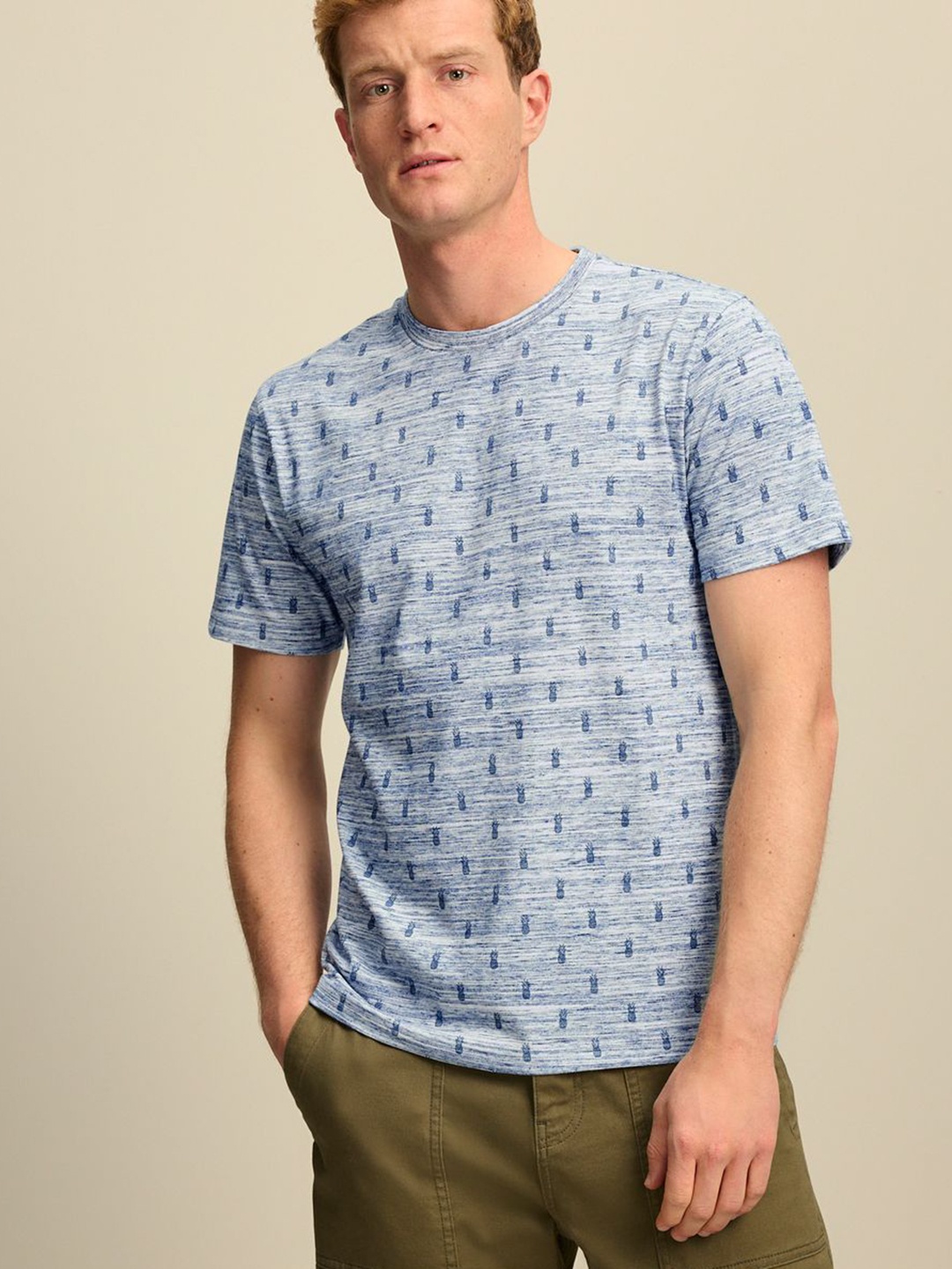 

NEXT Tropical Printed Round Neck T-shirt, Blue
