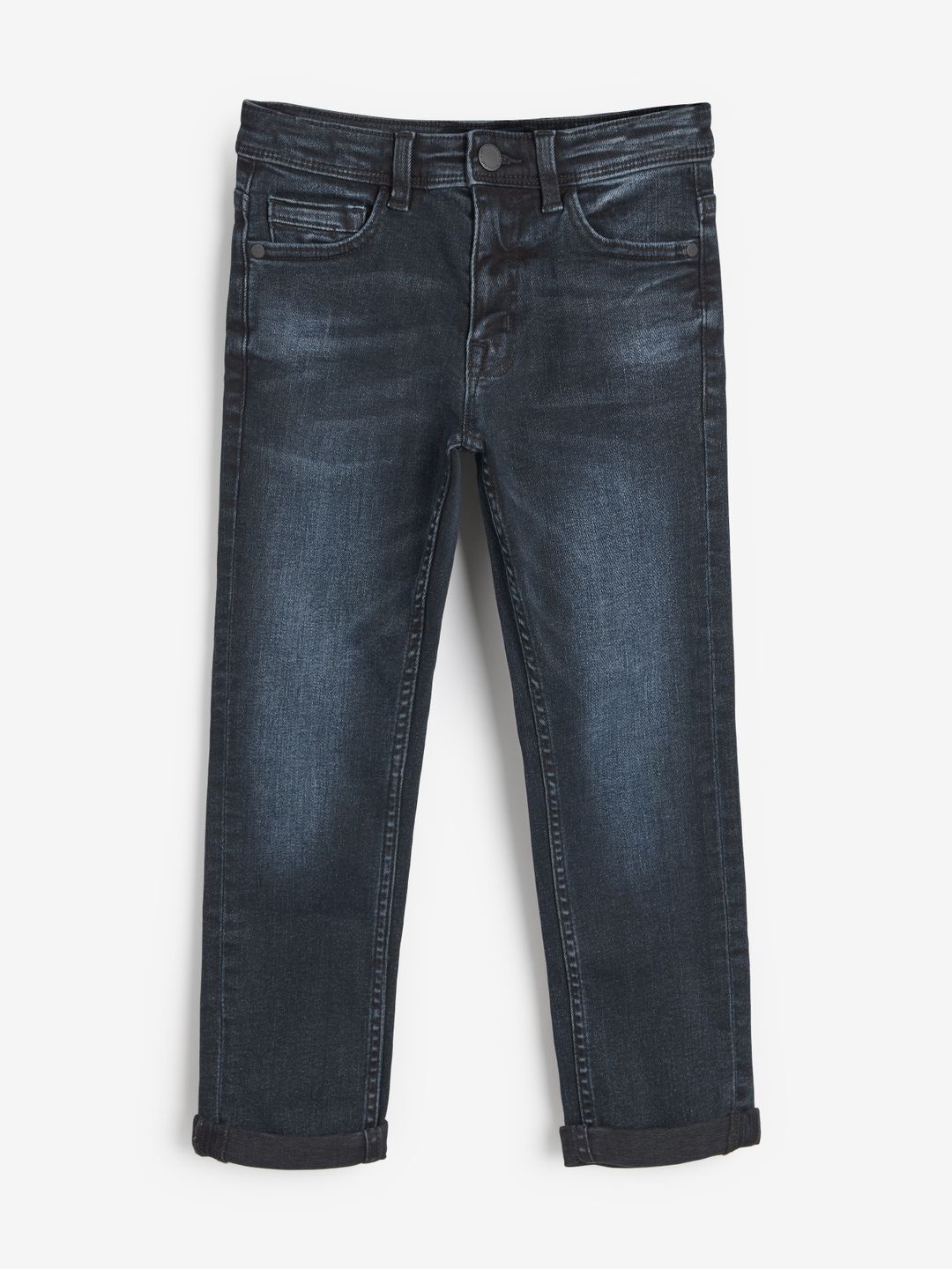 

NEXT Boys Solid Regular Fit Mid-Rise Light Fade Stretchable Jeans, Blue