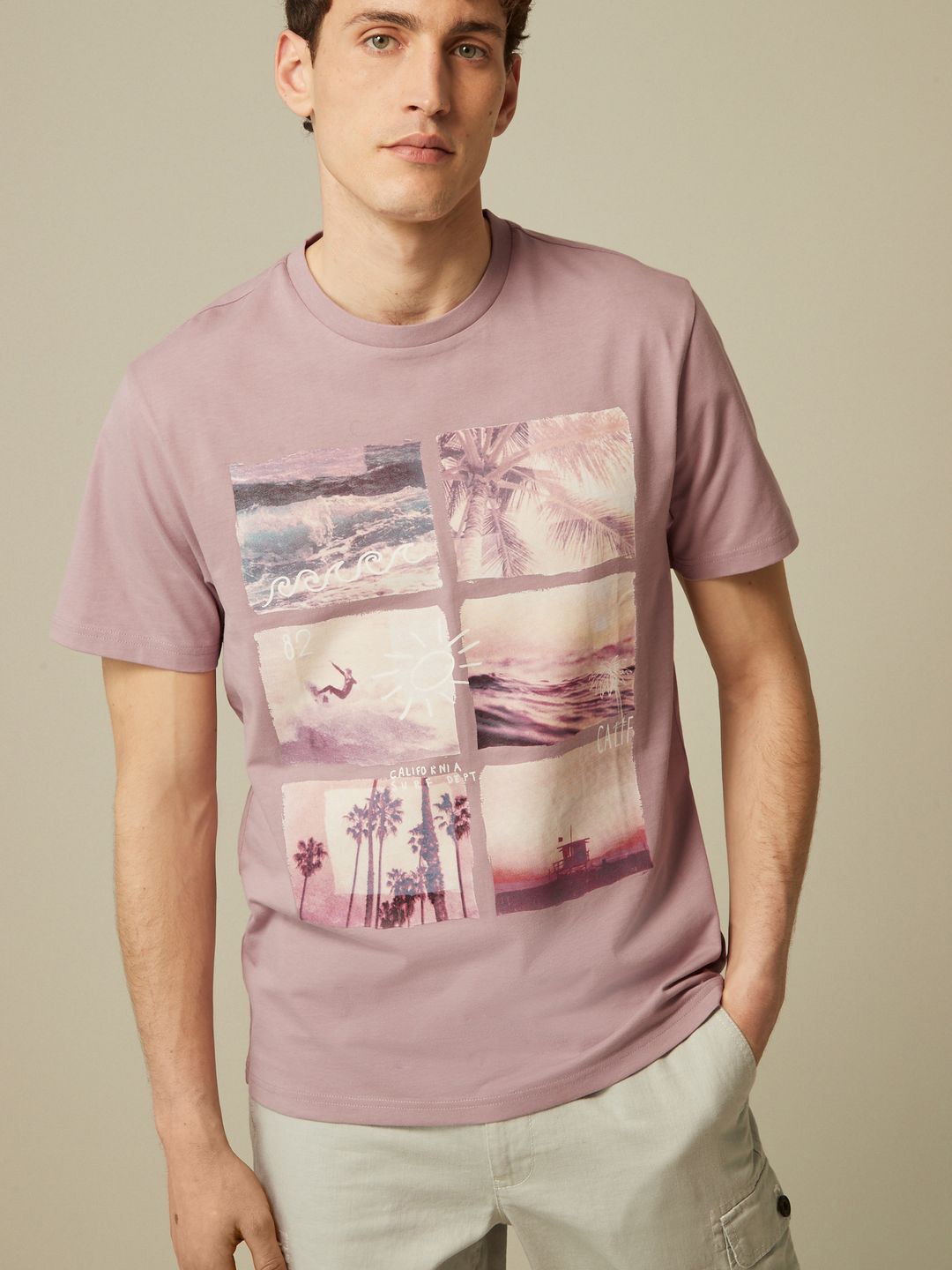 

NEXT Graphic Printed Round Neck Pure Cotton T-shirt, Pink