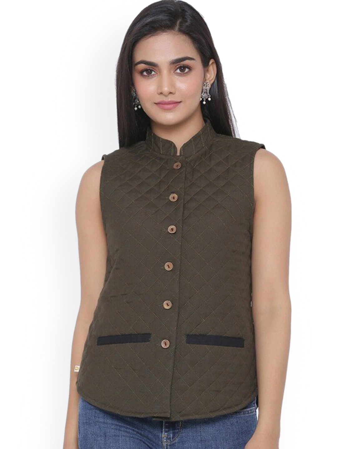 

SUTI Sleeveless Lightweight Quilted Jacket, Green