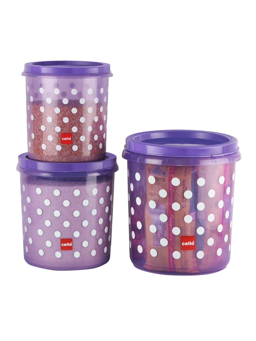 

Cello Hi Fresh 3 Pcs Violet Printed Containers - 5 L, 7 L, 10 L