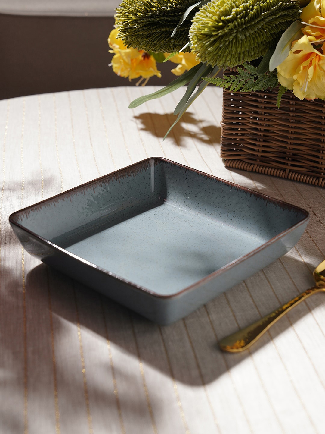 

Pure Home and Living Blue Square Porcelain Large Food Platter