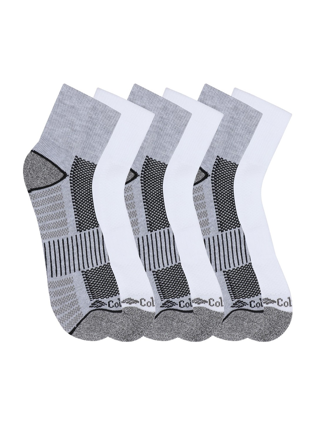 

Columbia Men Pack Of 6 QTR/PIQ FTBED Ankle-Length Socks, Grey