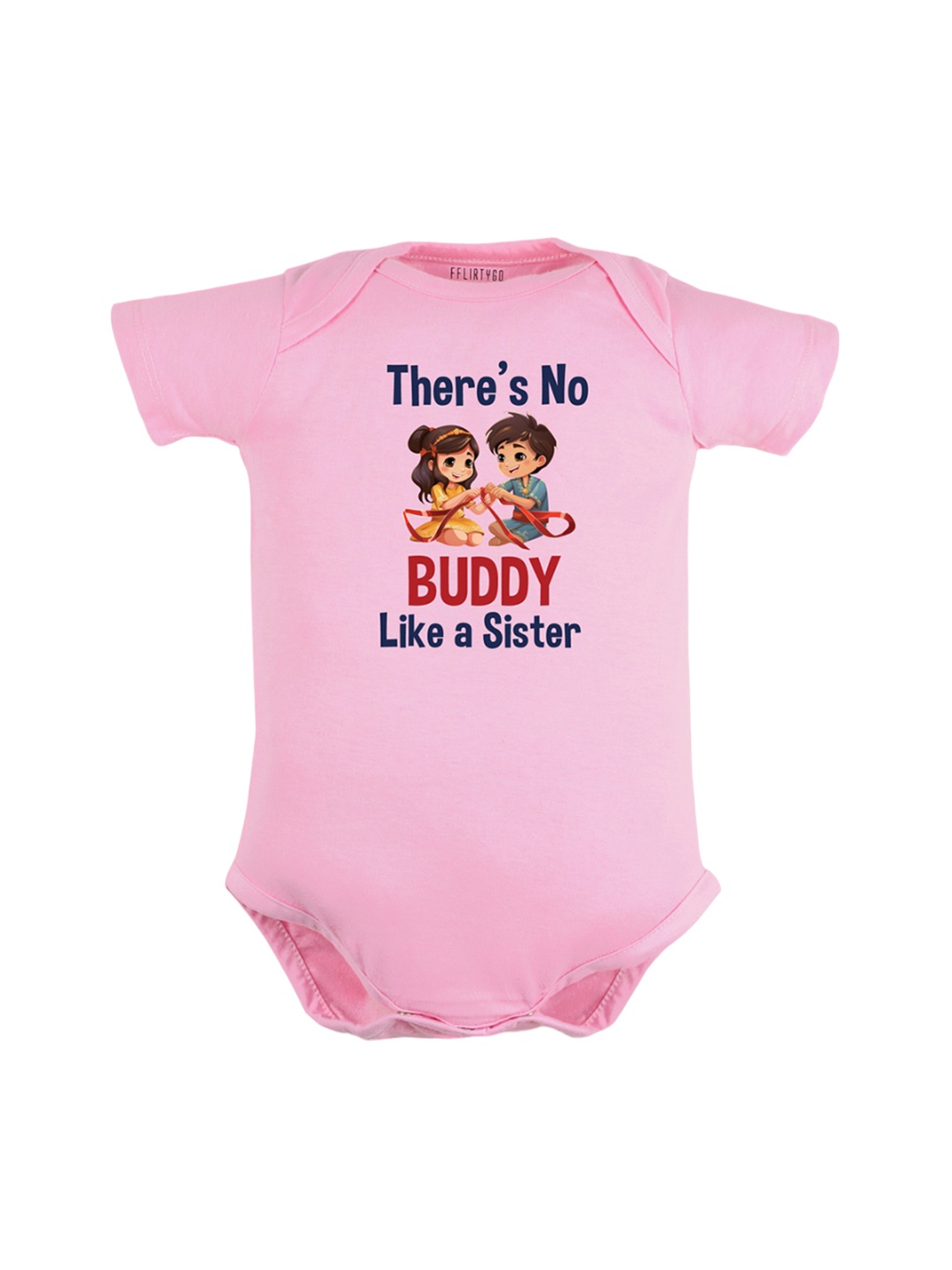 

FFLIRTYGO Kids Typography Printed Cotton Bodysuit, Pink